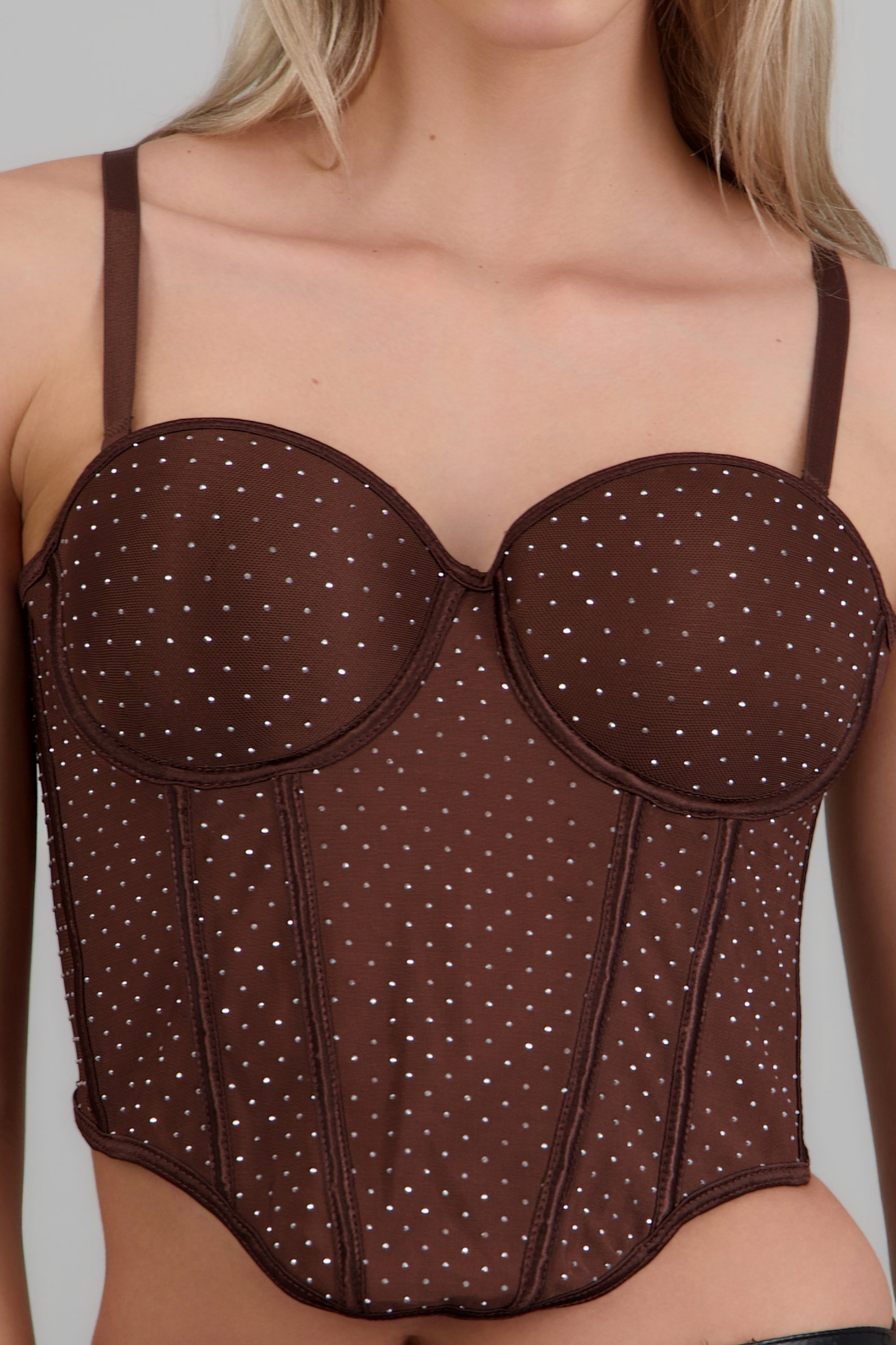 Corset con brillos CHOCOLATE