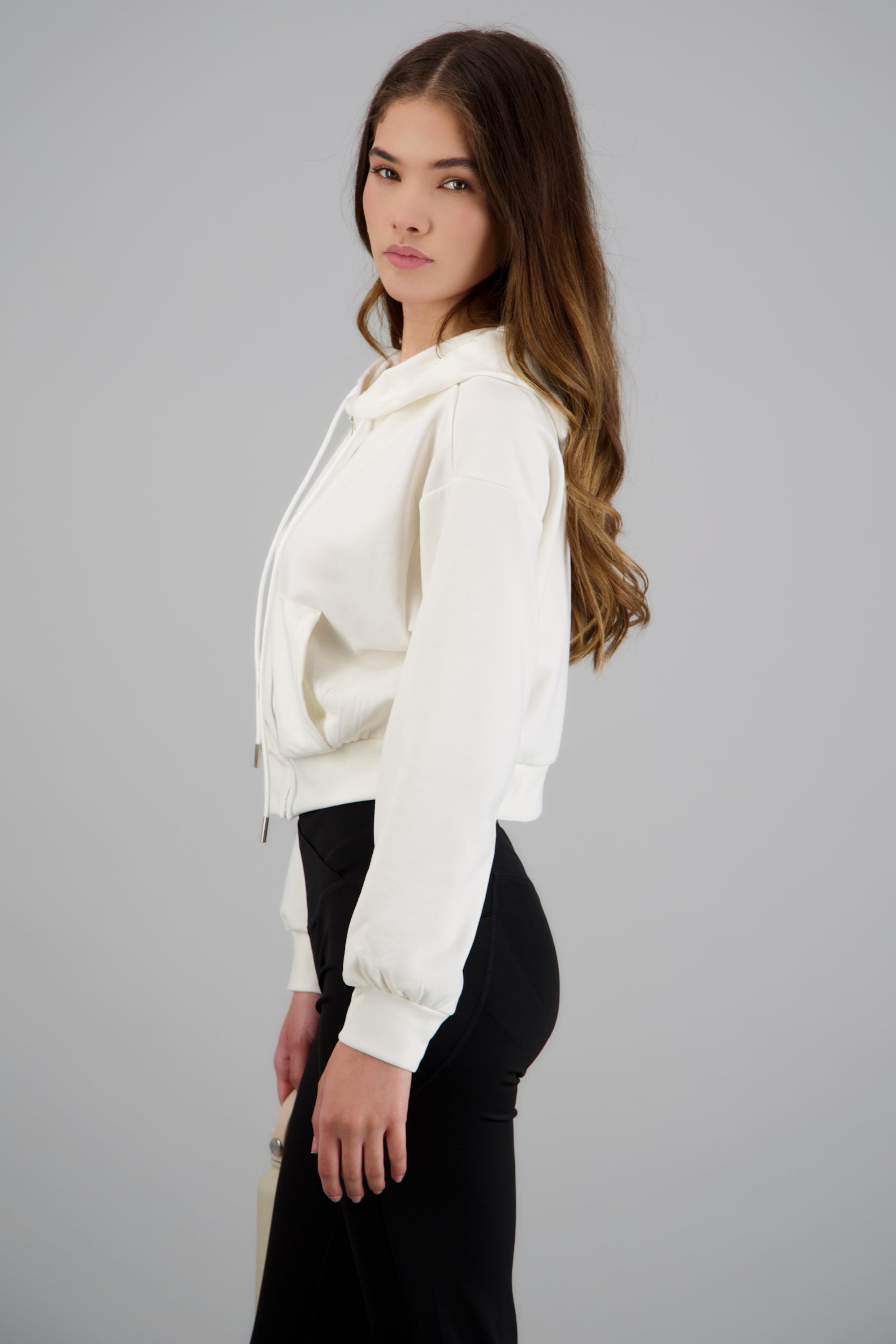 Sudadera con cierre modal BLANCO
