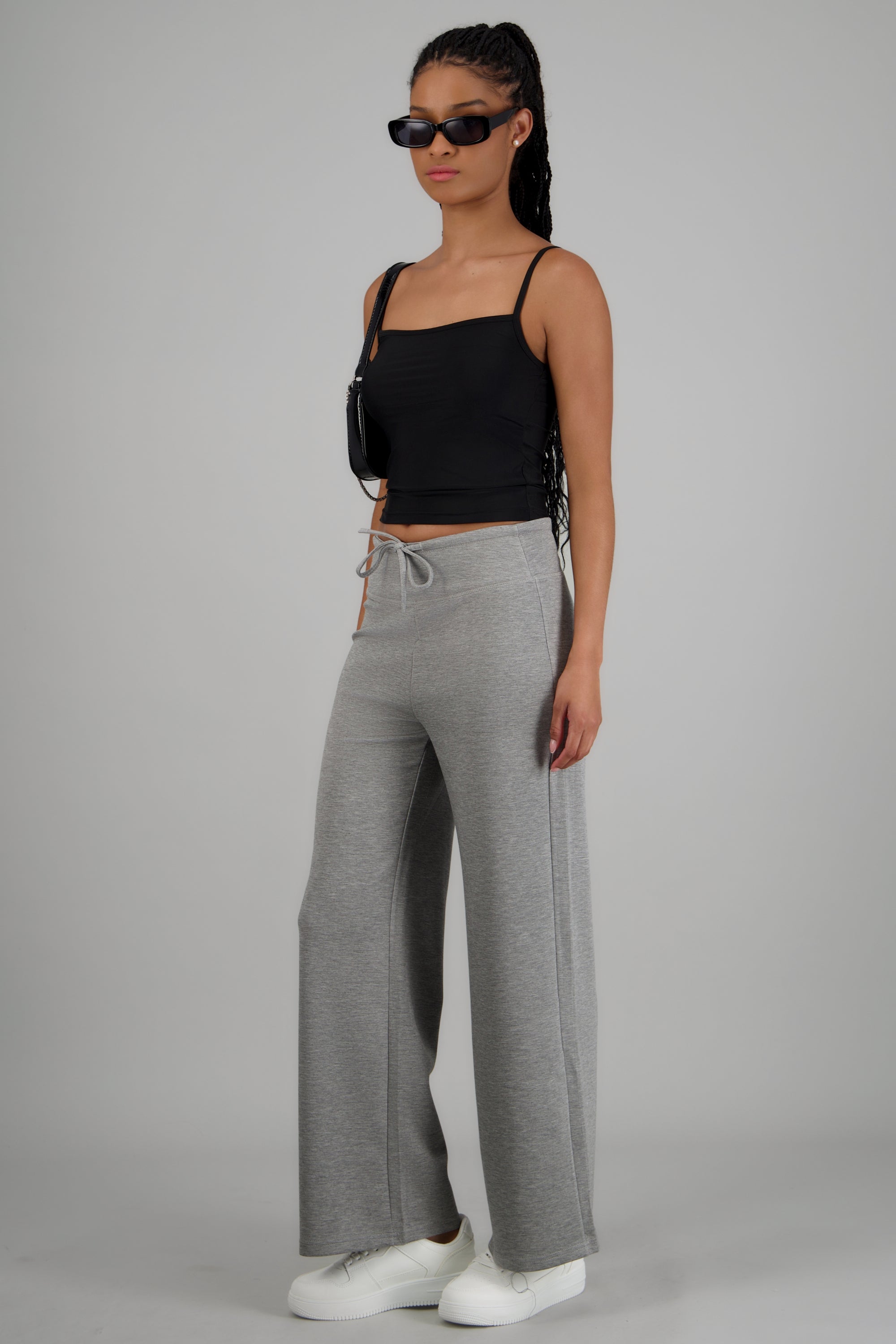 Pants pretina ancha tacto suave GRIS