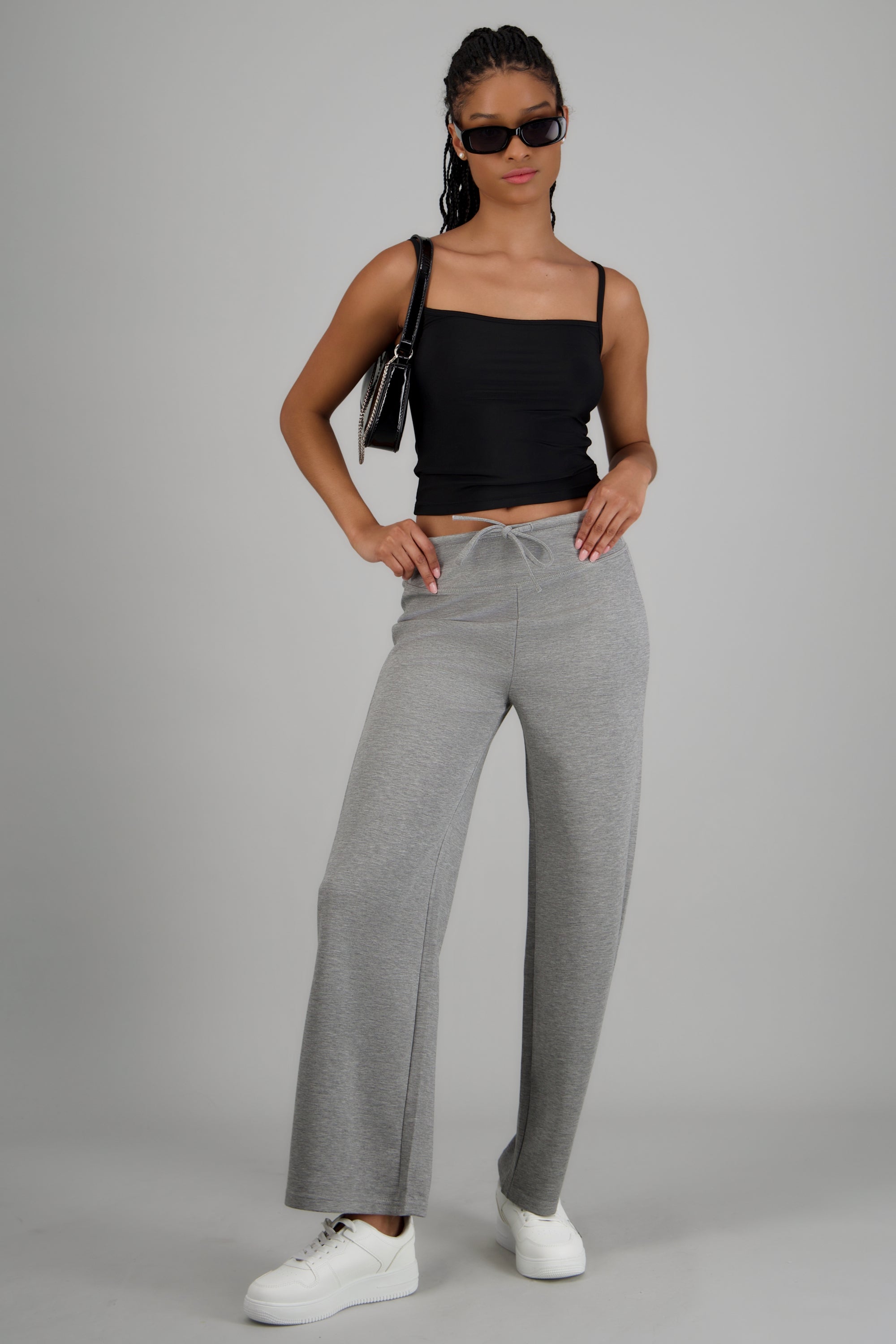 Pants pretina ancha tacto suave GRIS