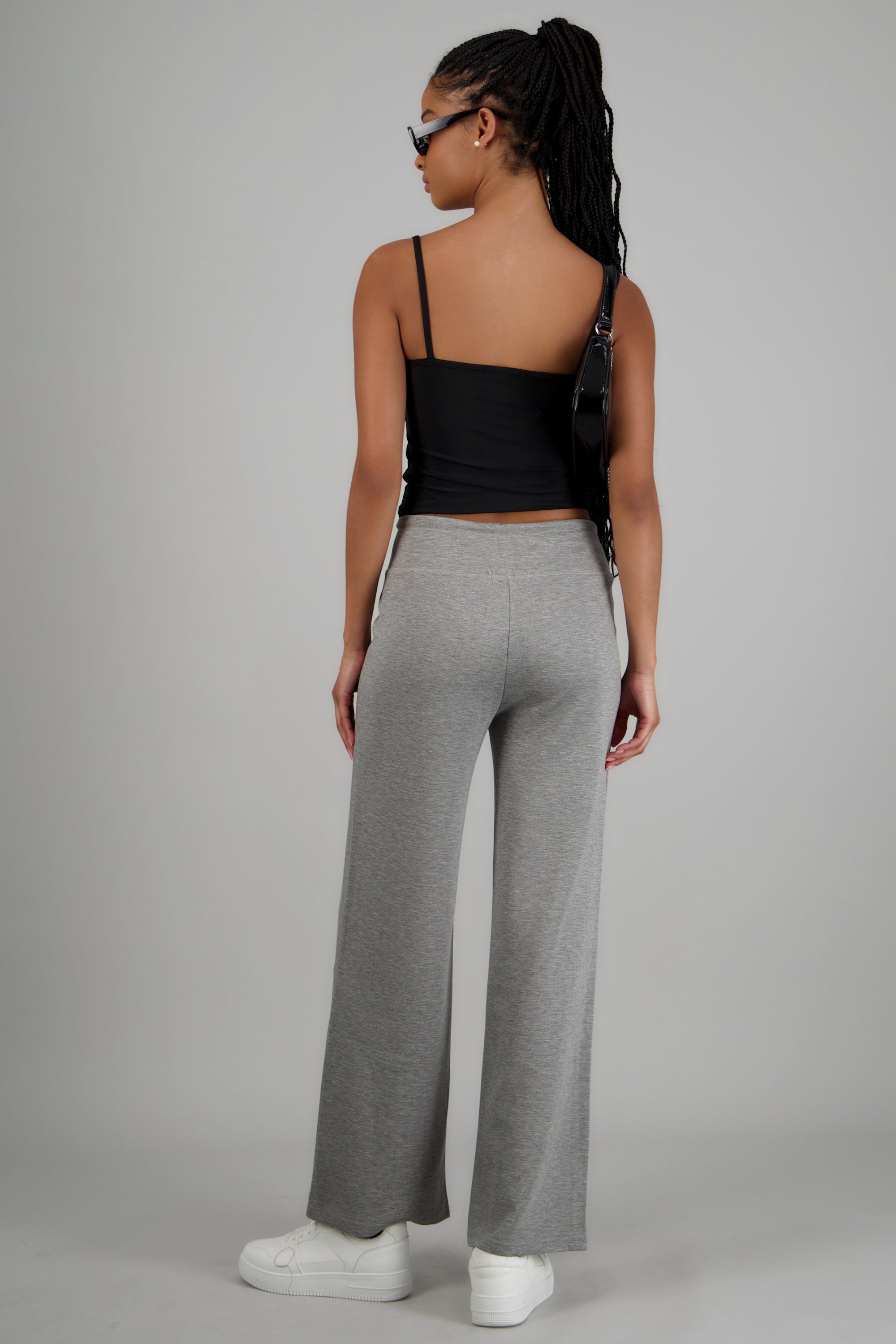 Pants pretina ancha tacto suave GRIS