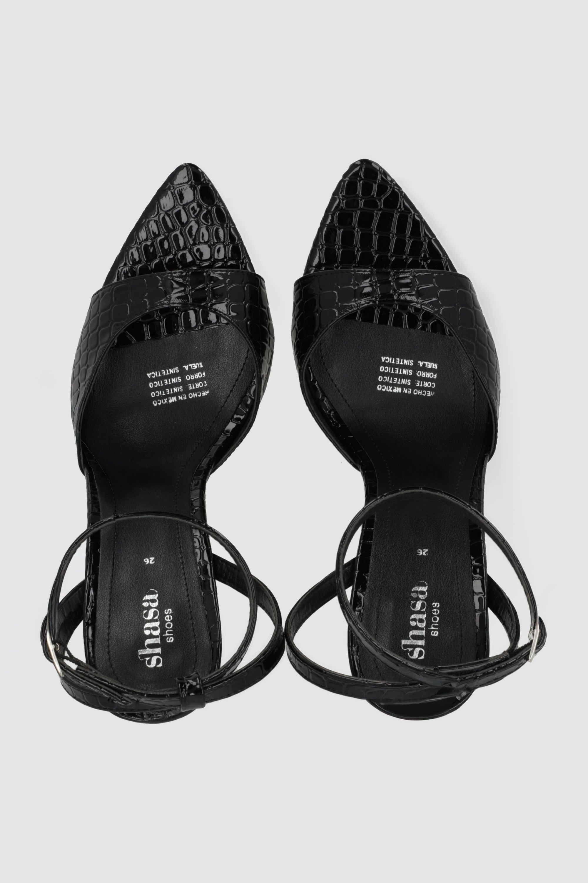 Tacon pep toe pointy NEGRO
