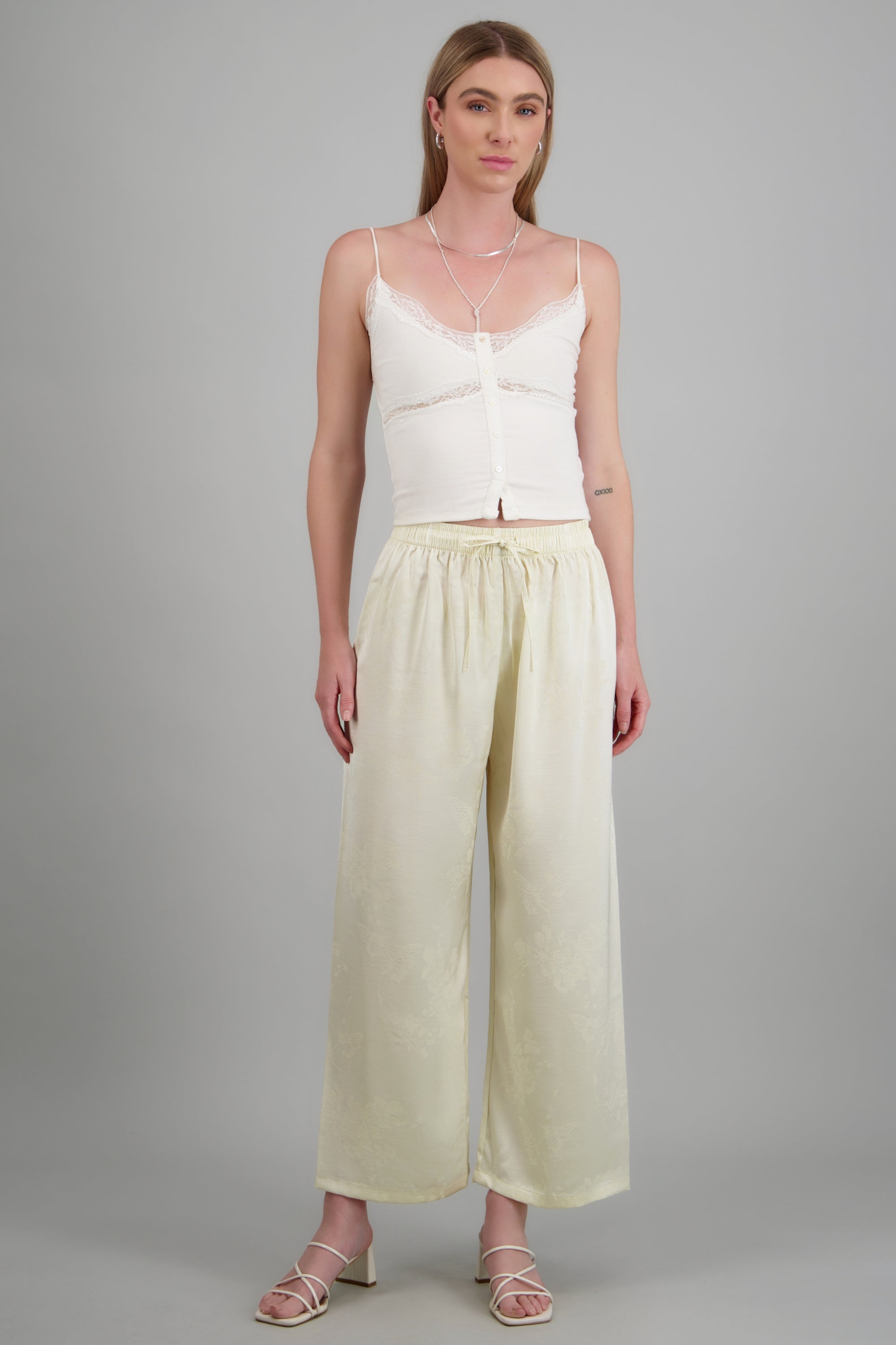 Pantalones con brocado ligeros HUESO