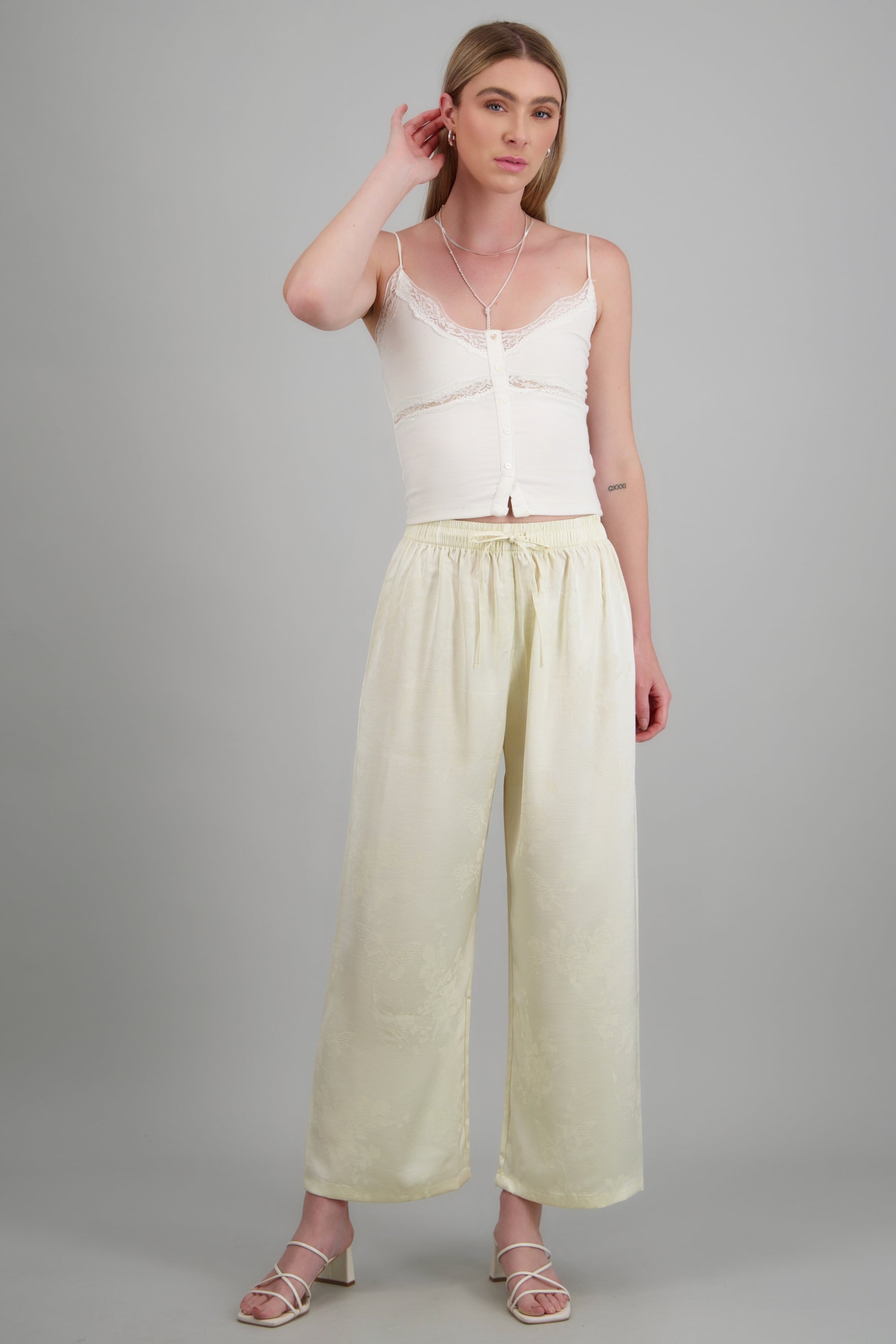 Pantalones con brocado ligeros HUESO