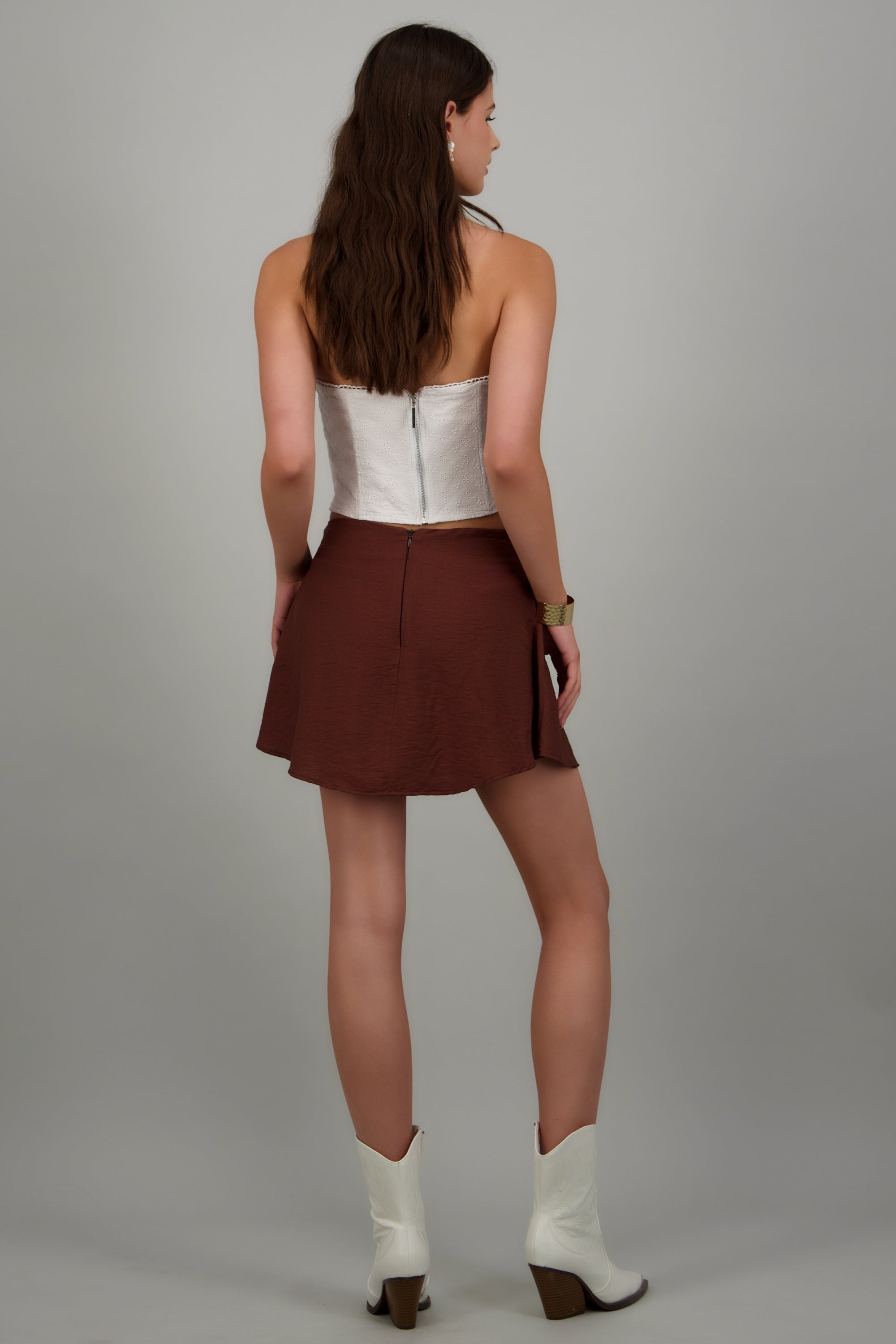 Falda mini lisa CHOCOLATE