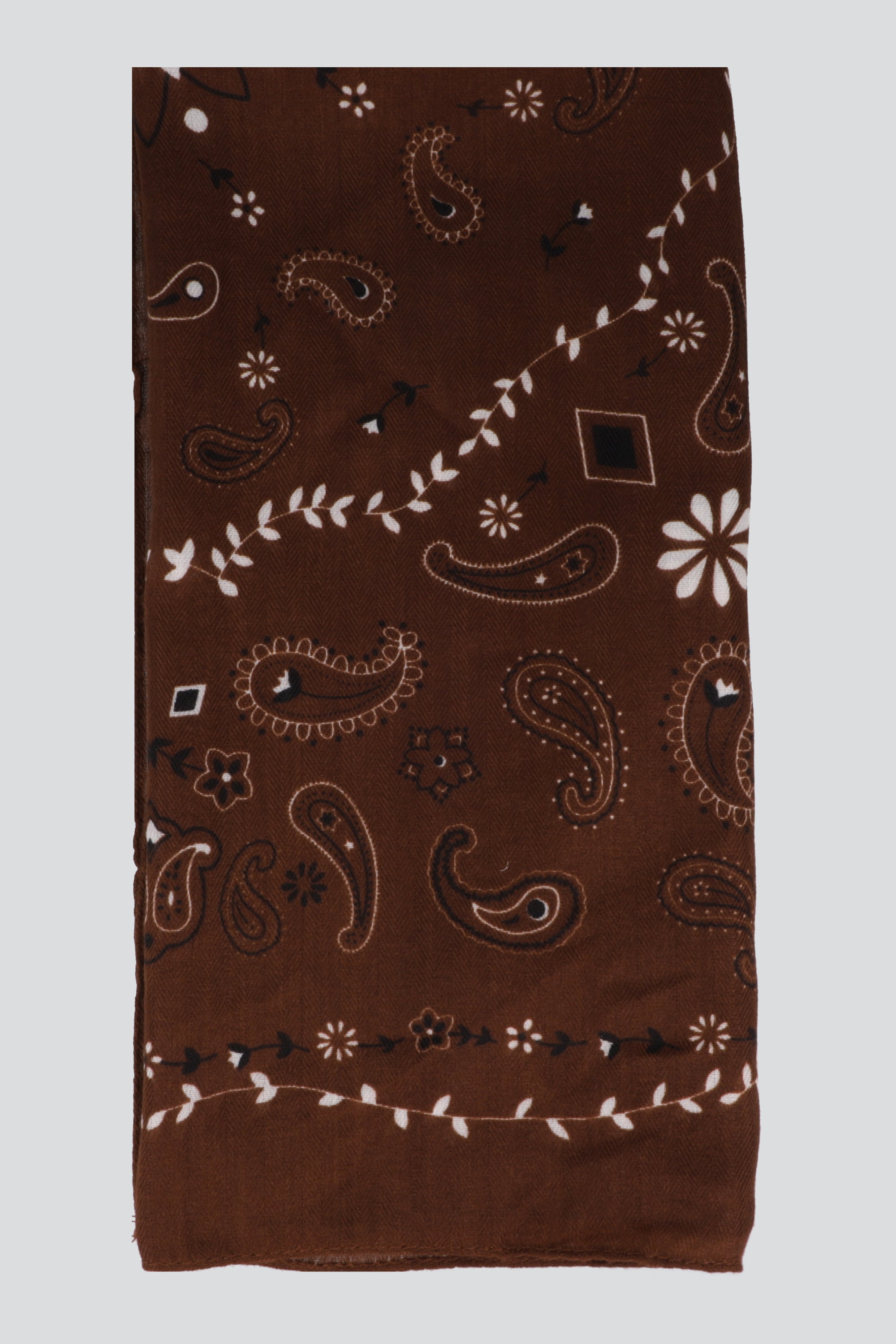 Pañuelo paisleys mini flores CAFE