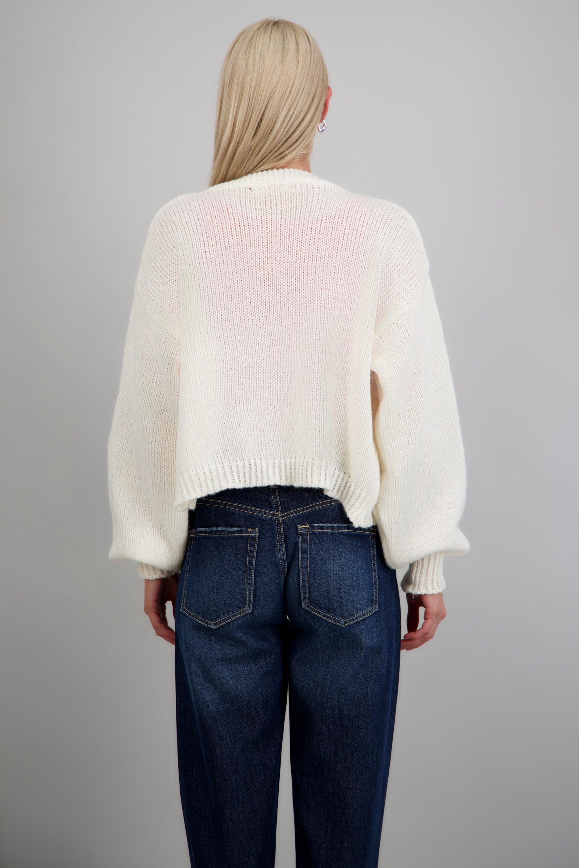 Cardigan cerezas bordadas HUESO