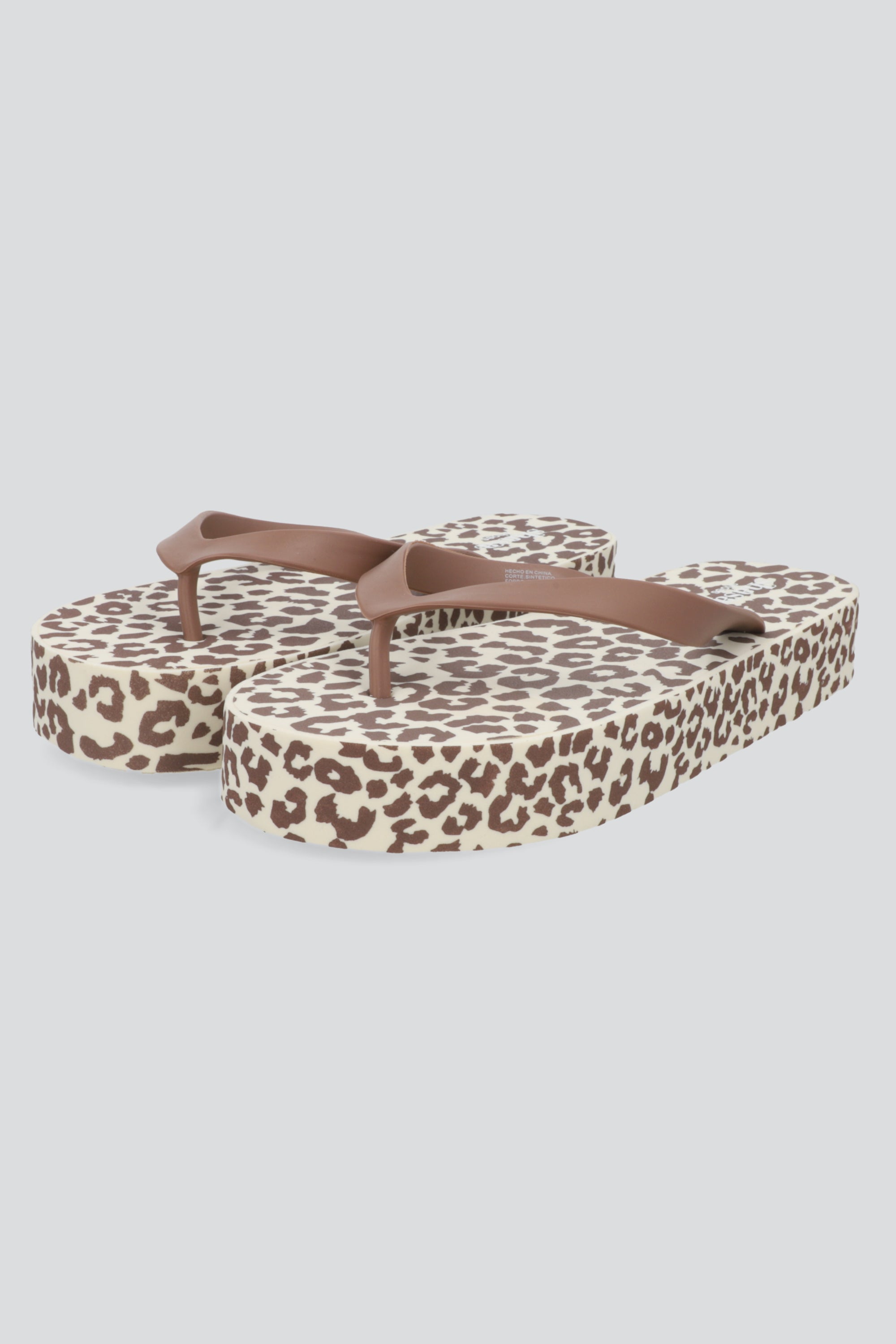 Flip flop plataforma animal print CAFE
