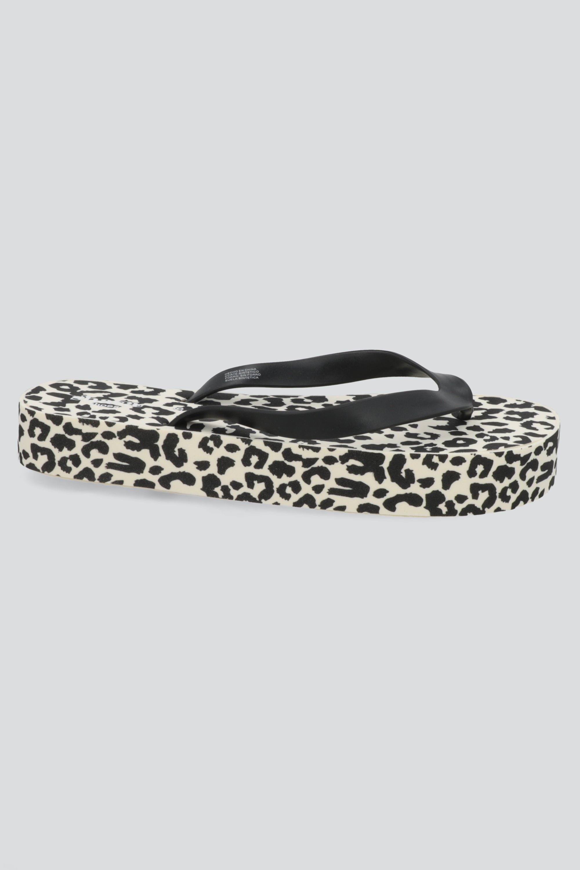 Flip flop plataforma animal print NEGRO