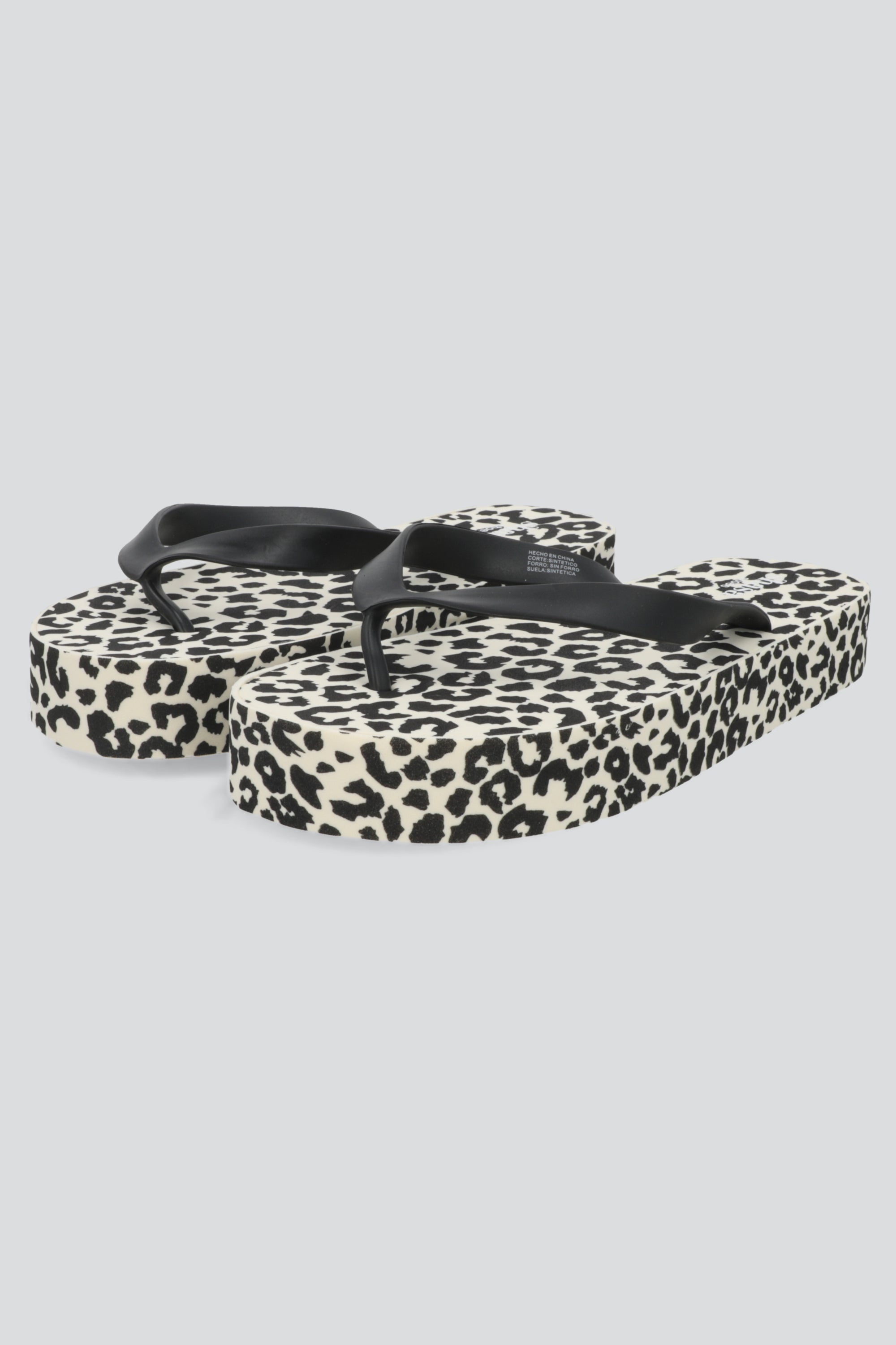 Flip flop plataforma animal print NEGRO