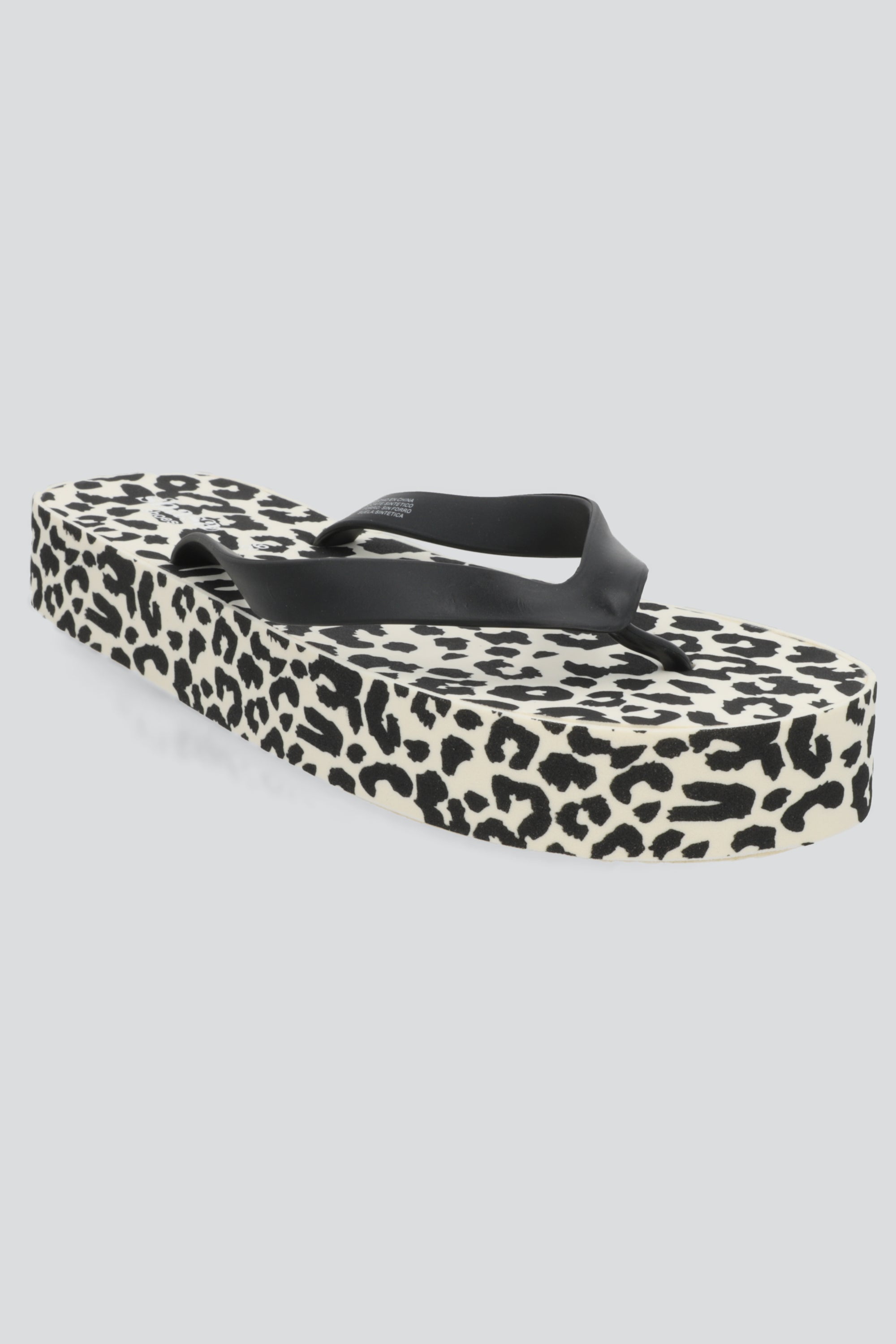 Flip flop plataforma animal print NEGRO