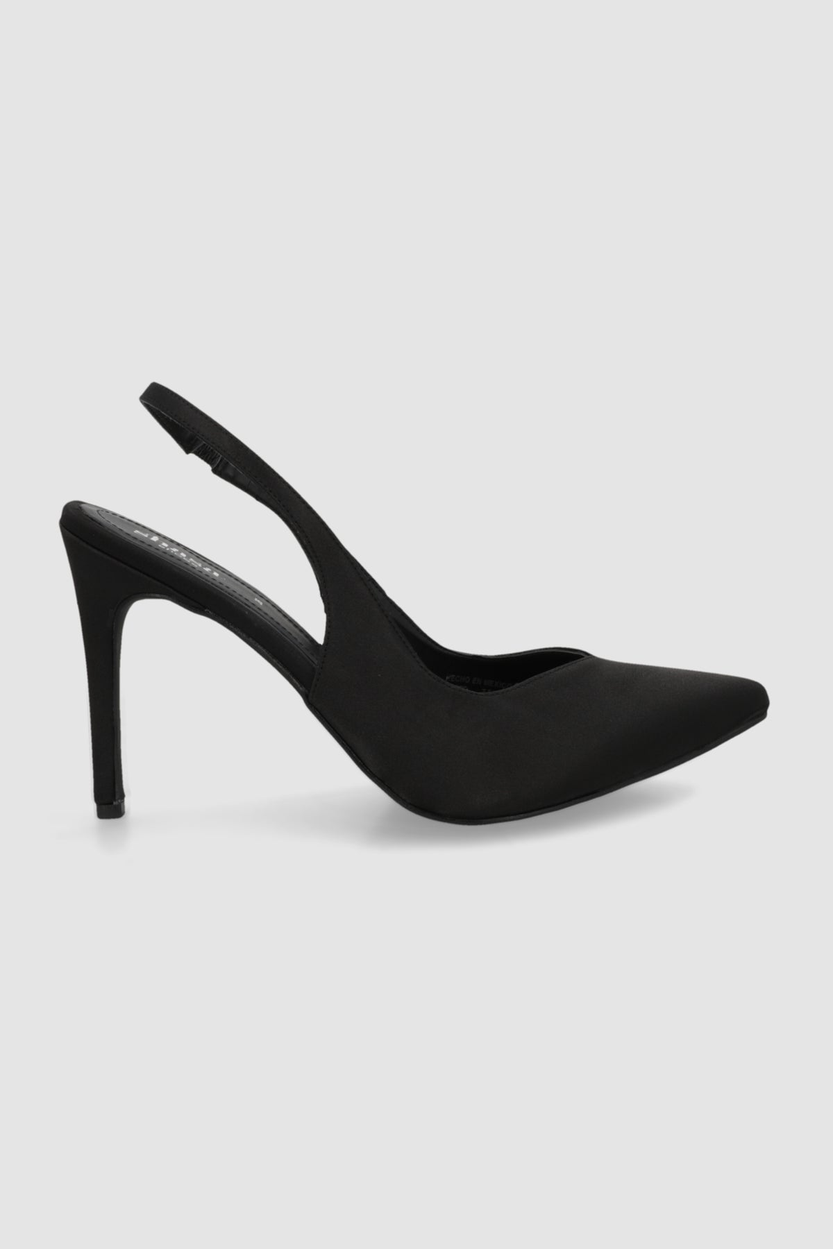Tacon puntal slingback satin NEGRO