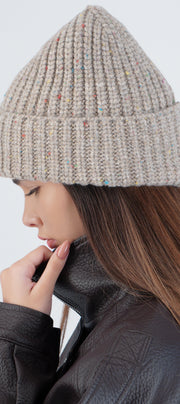 Beanie tejido jaspeado
