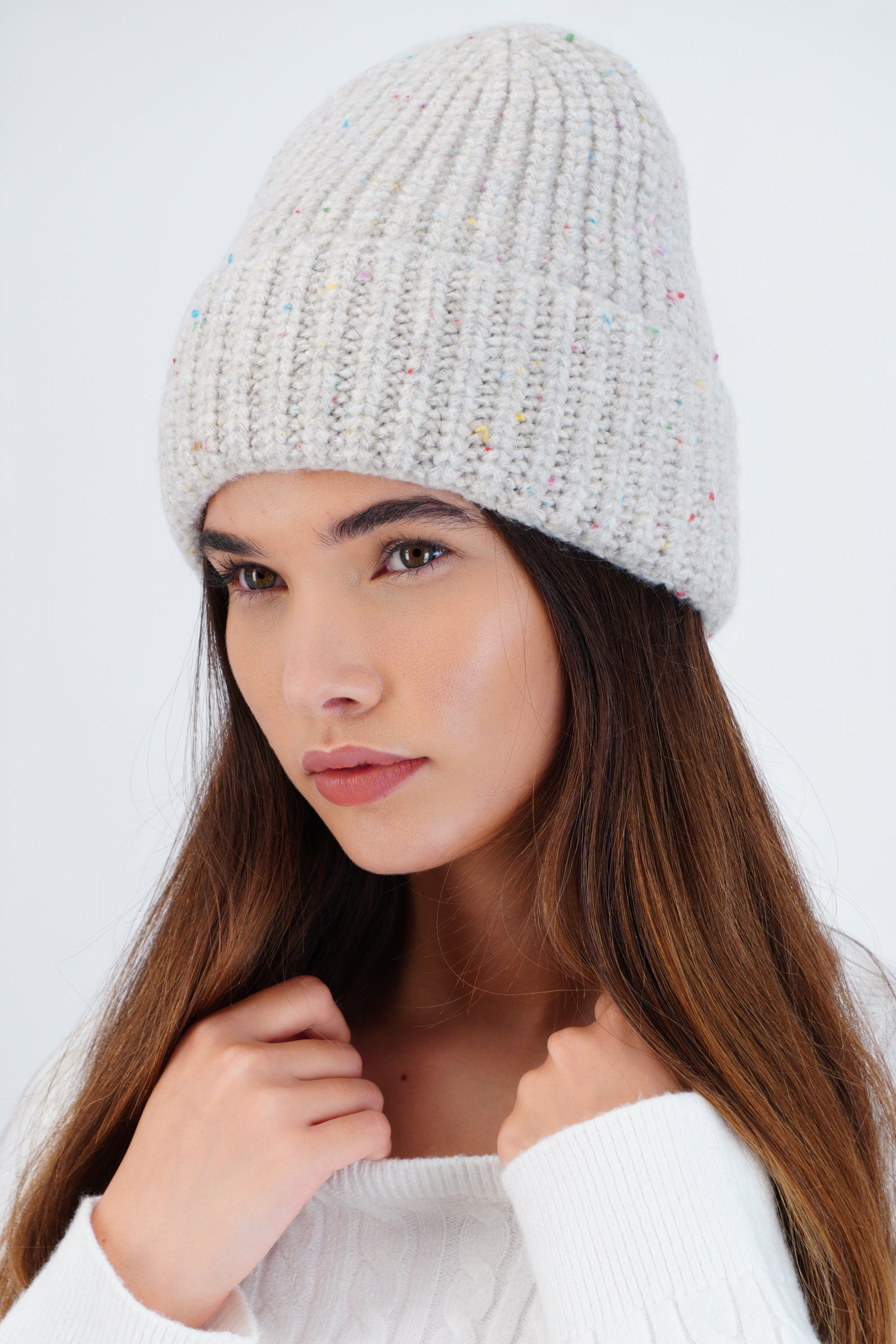 Beanie tejido jaspeado