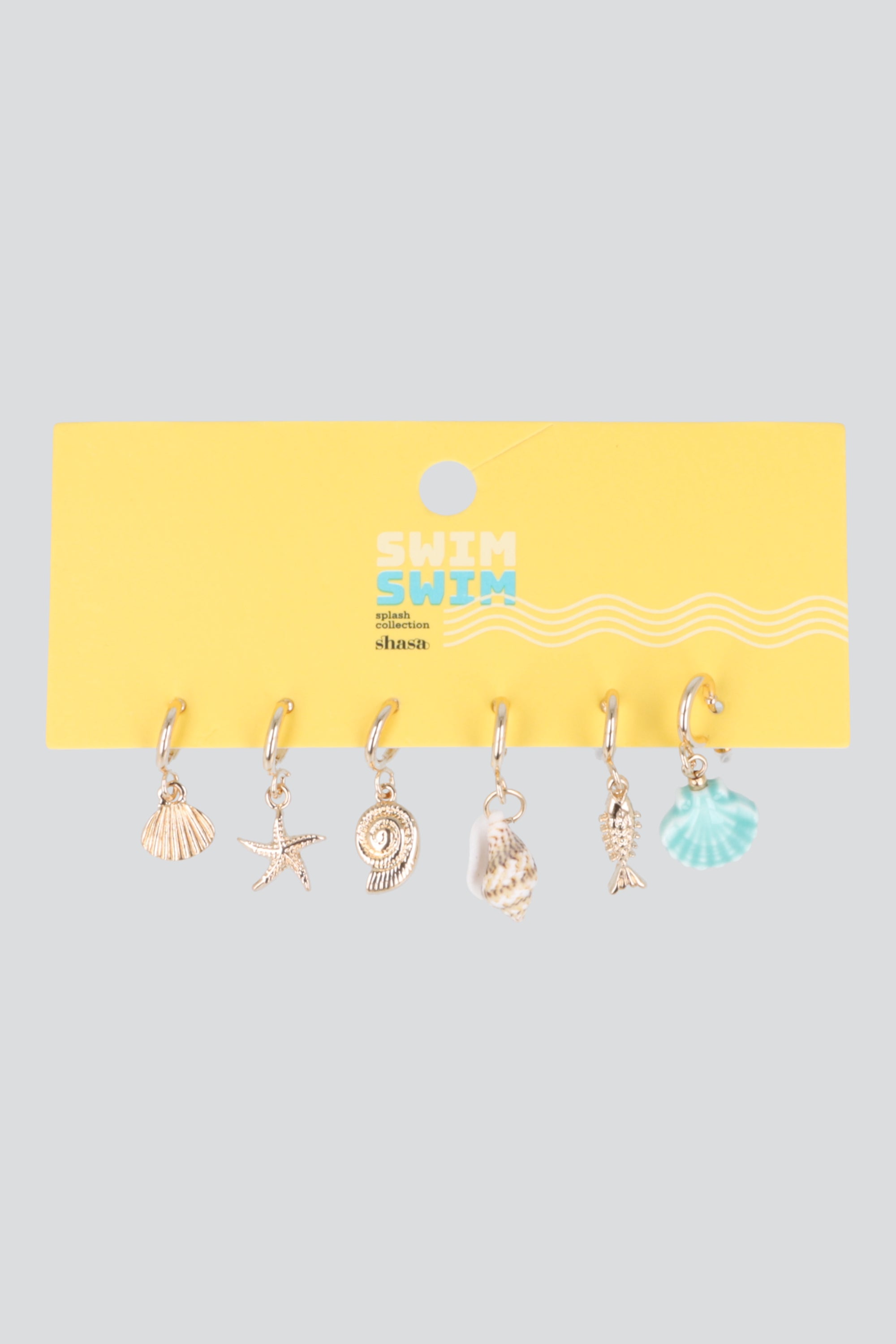 3 PR ARRACADAS CHARMS CONCHA ORO