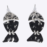 Aretes pez metalico