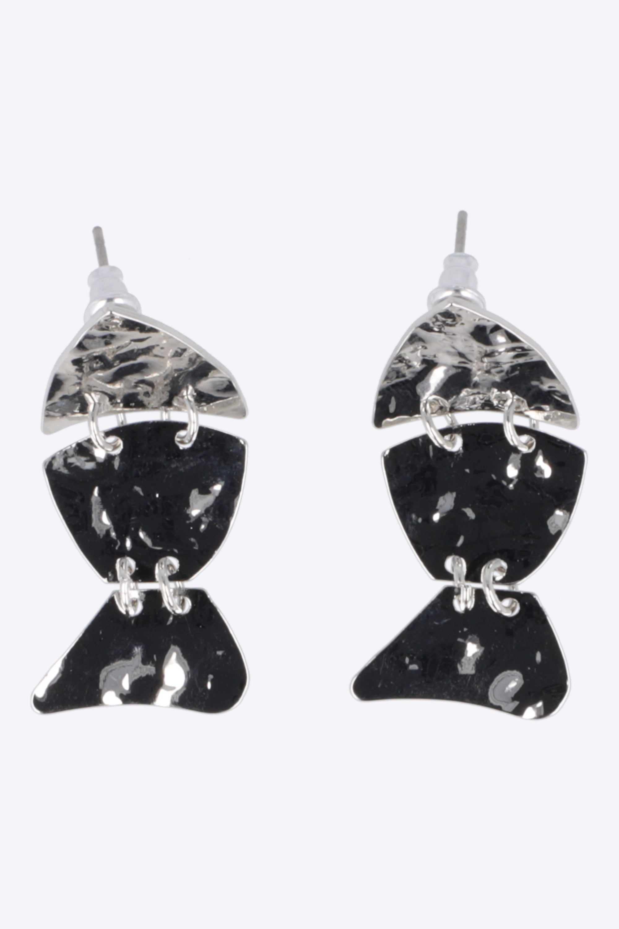 Aretes pez metalico