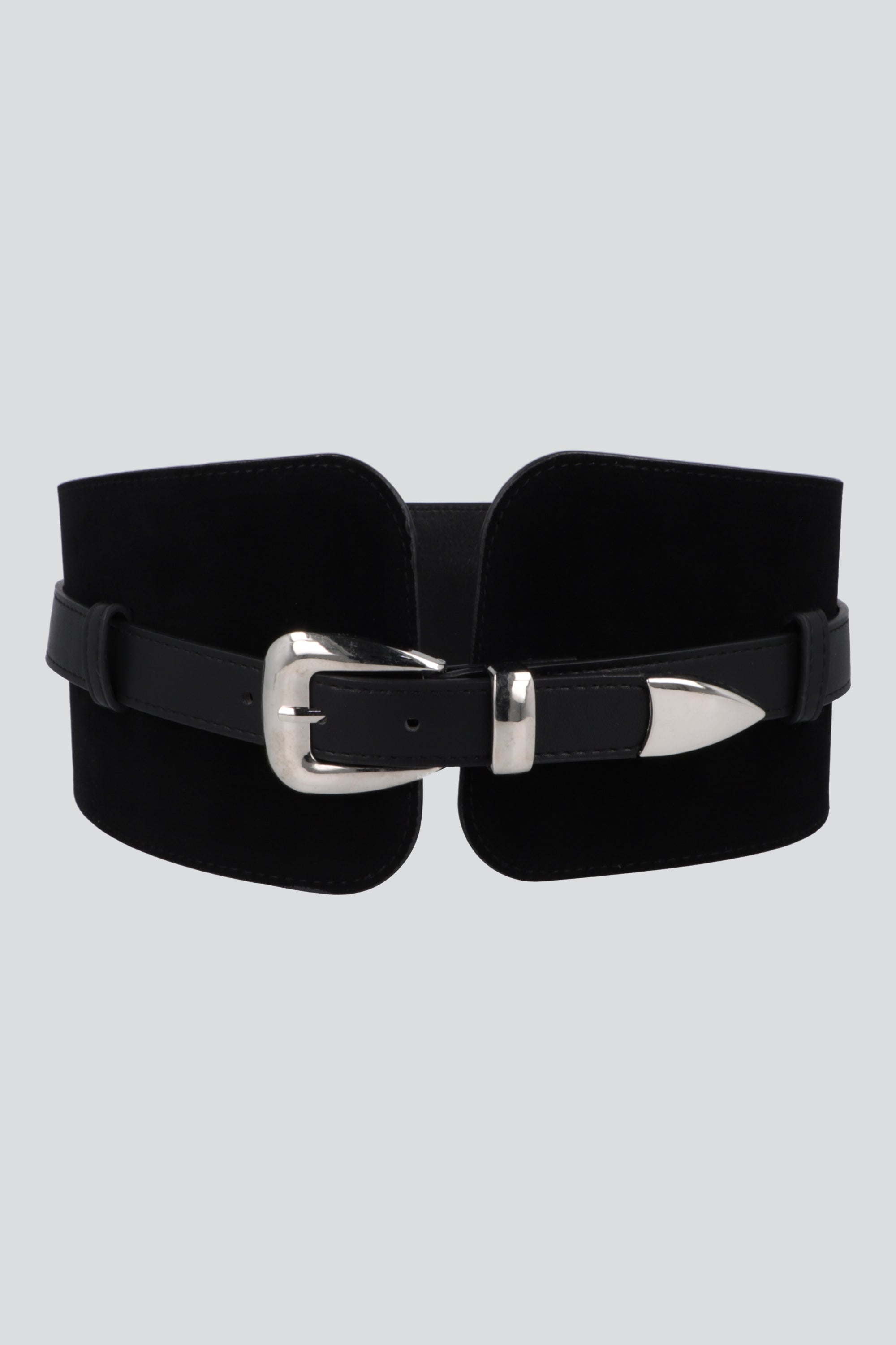 Cinturón delgado base ancha suede NEGRO