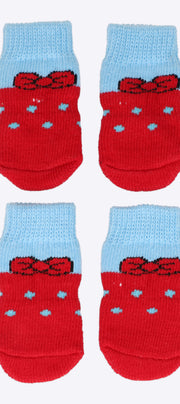 Calcetines para perro fresa