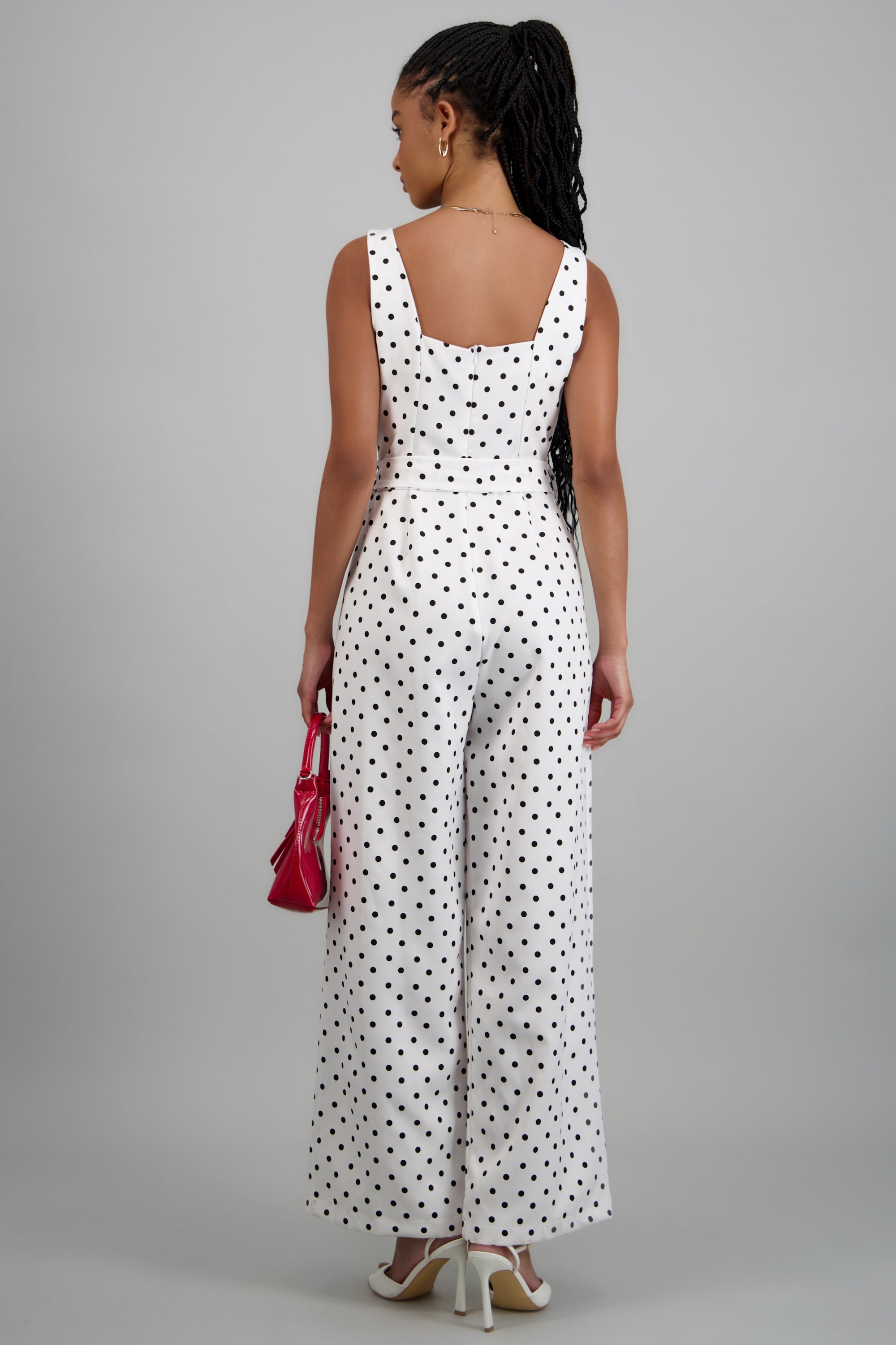 Jumpsuit tirantes polka dots BLANCO COMBO