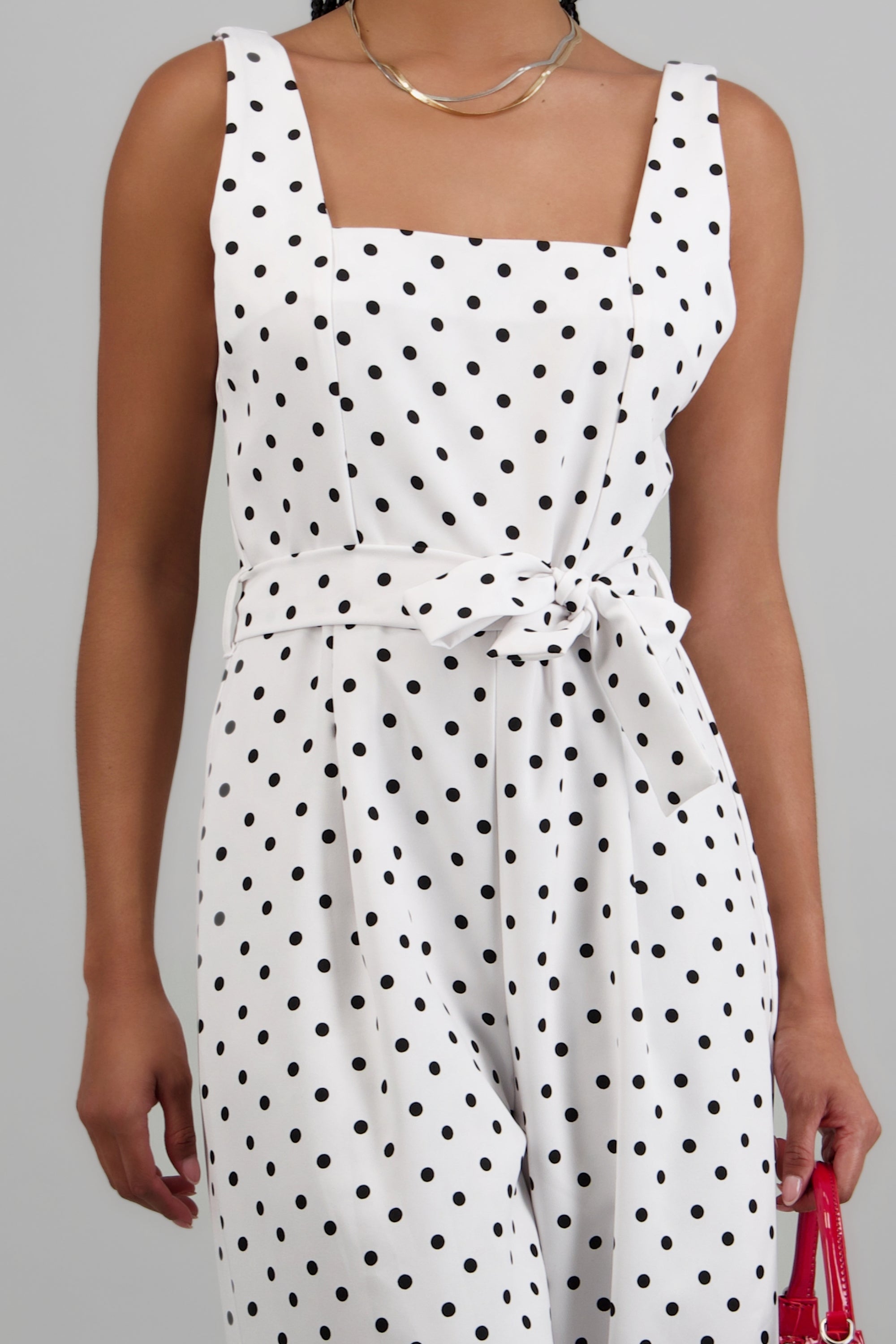 Jumpsuit tirantes polka dots BLANCO COMBO