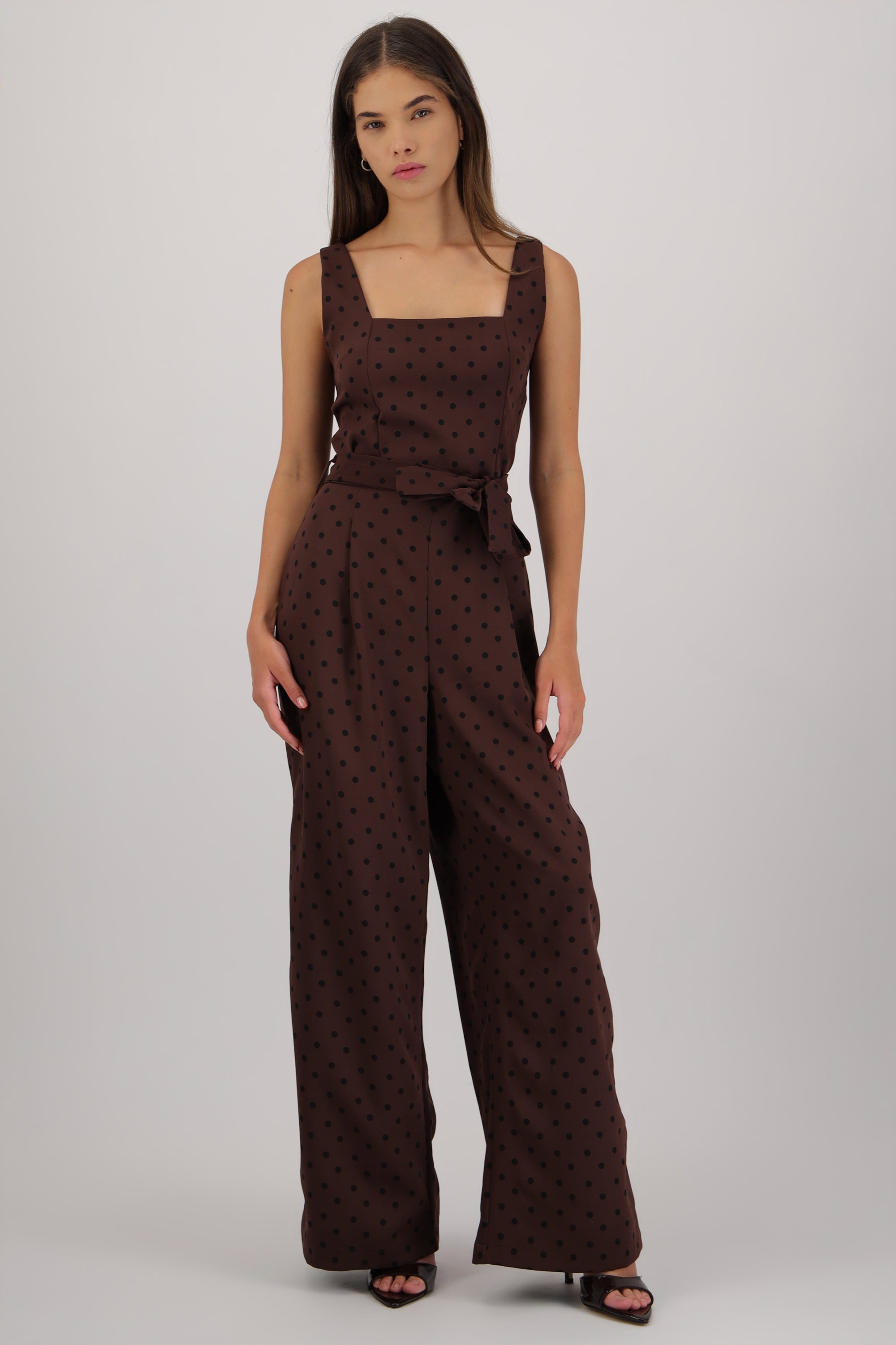 Jumpsuit tirantes polka dots CHOCOLATE