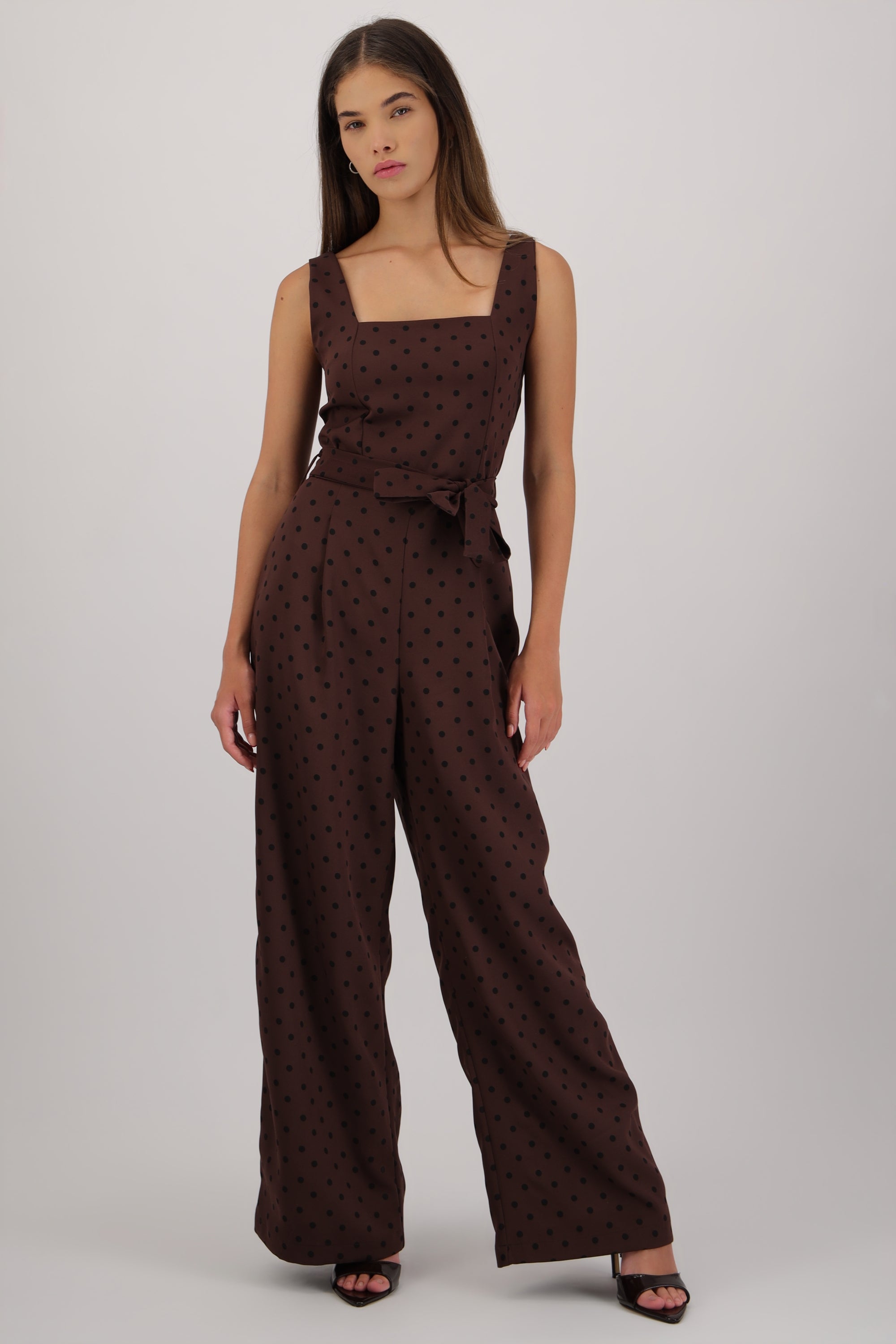 Jumpsuit tirantes polka dots CHOCOLATE
