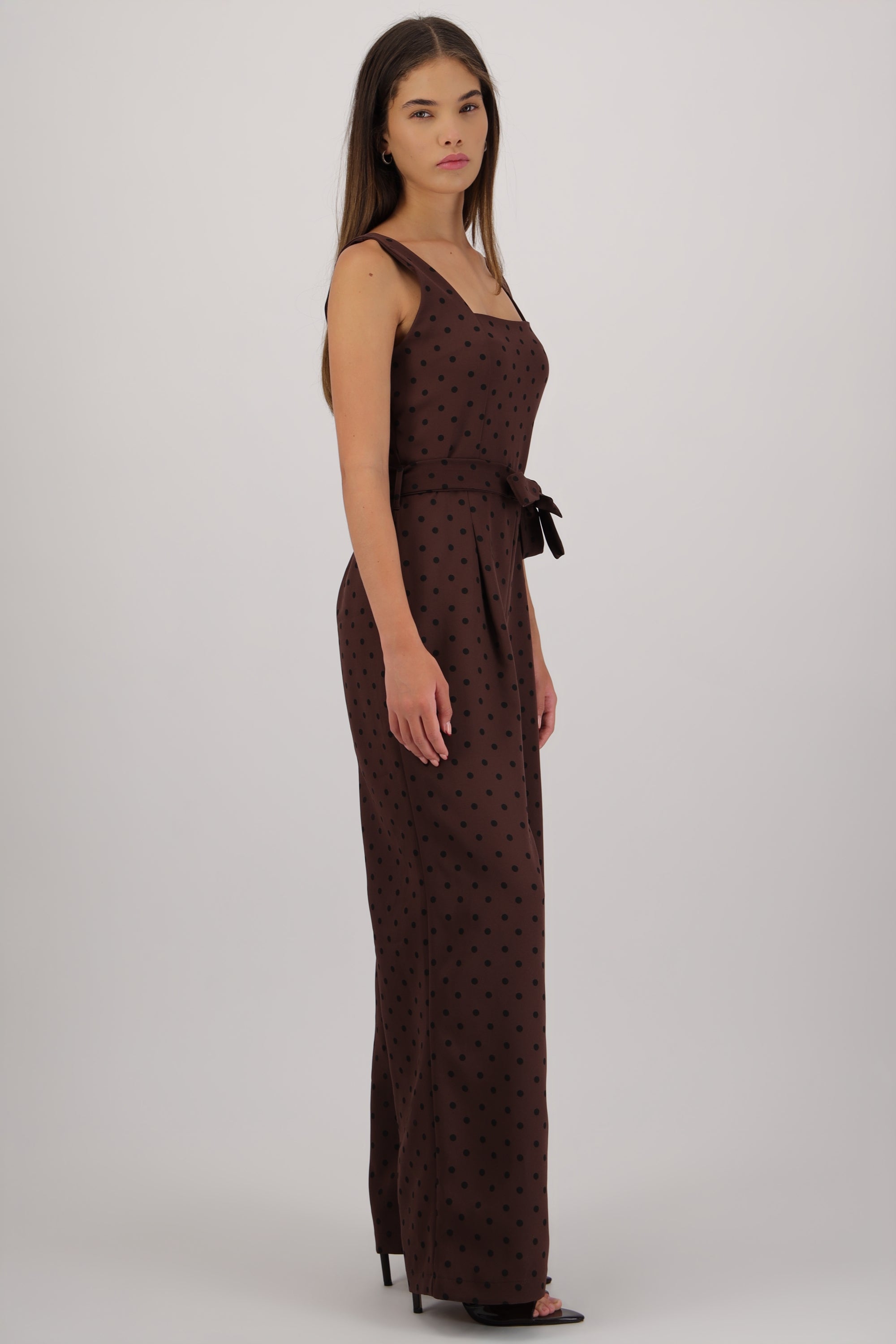 Jumpsuit tirantes polka dots CHOCOLATE