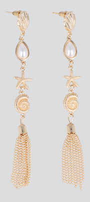 Aretes concha metalicos tassel