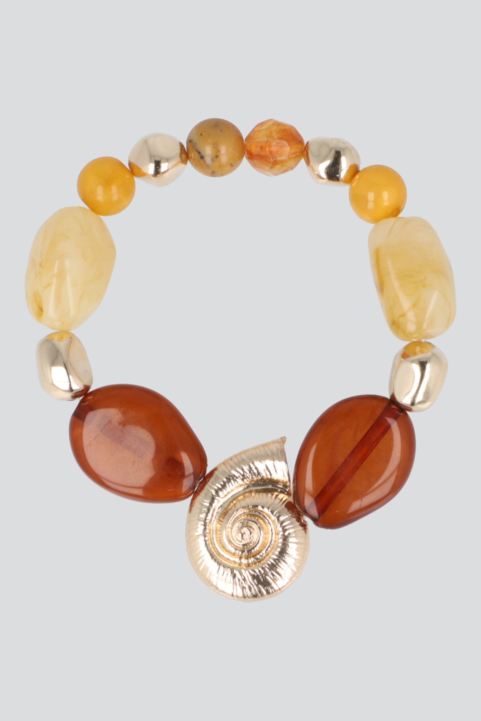 PULSERA BEADS CARACOLA CAFE