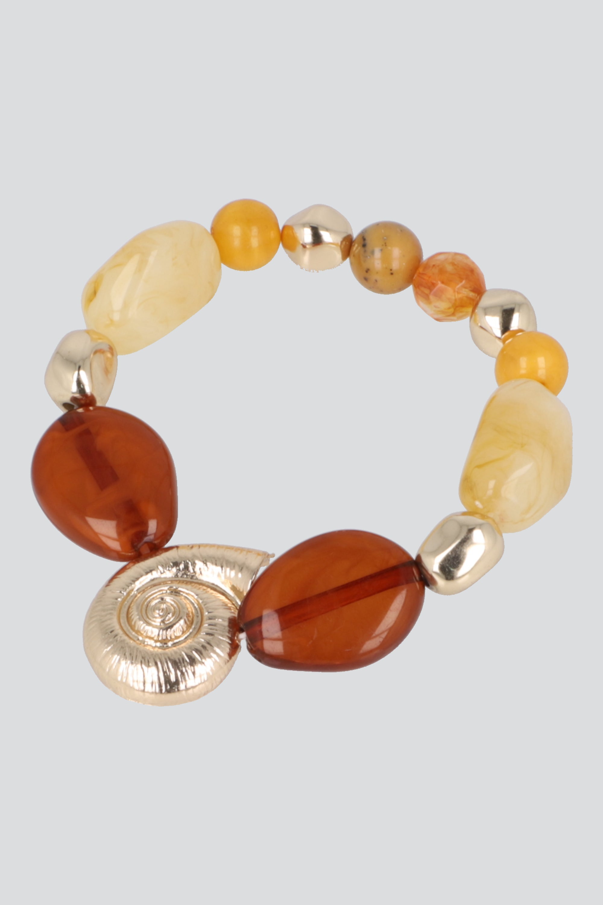PULSERA BEADS CARACOLA CAFE