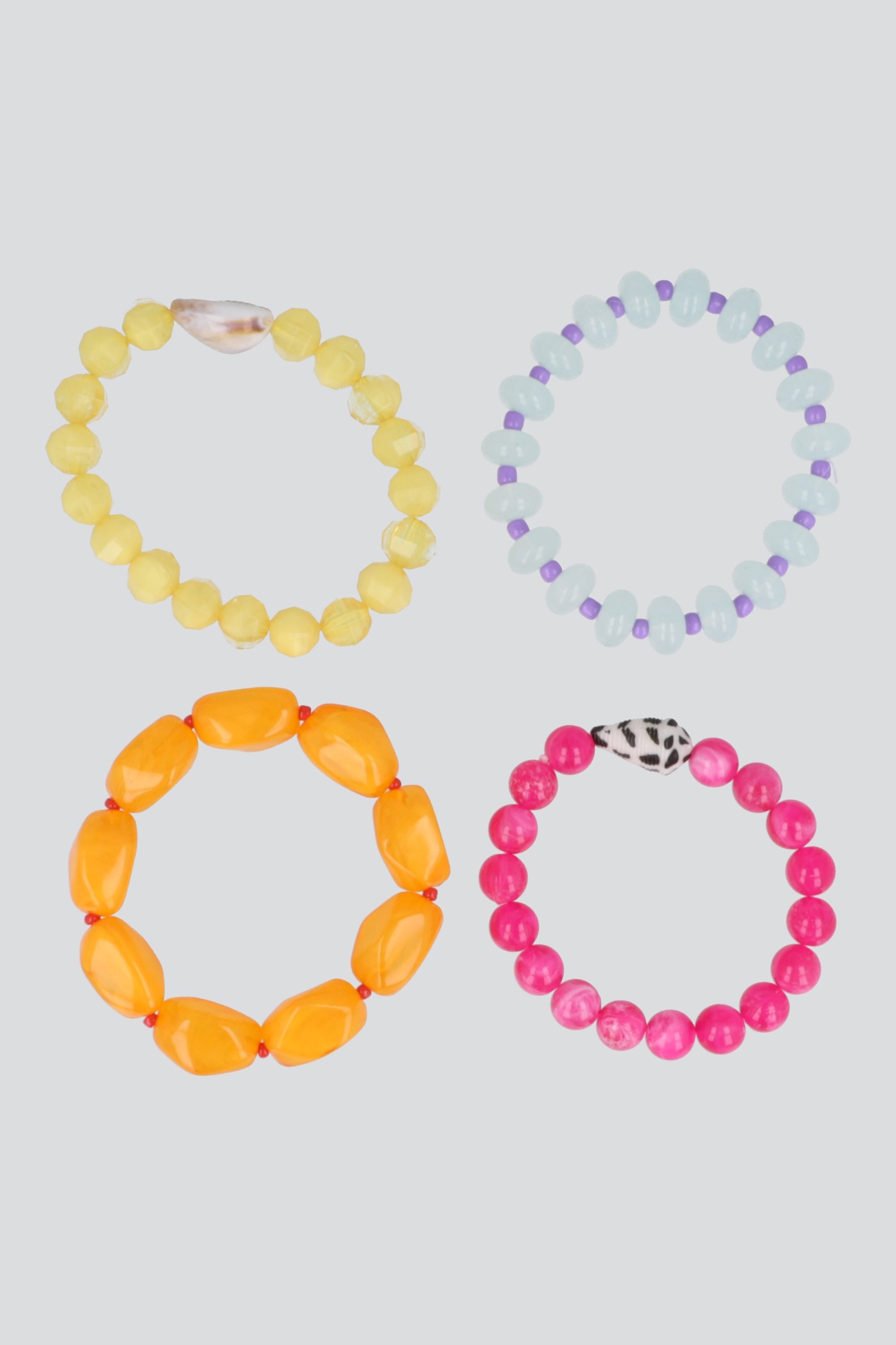 4 p pulseras beads conchas