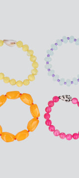 4 p pulseras beads conchas