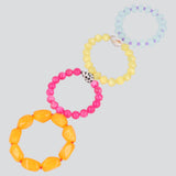 4 p pulseras beads conchas