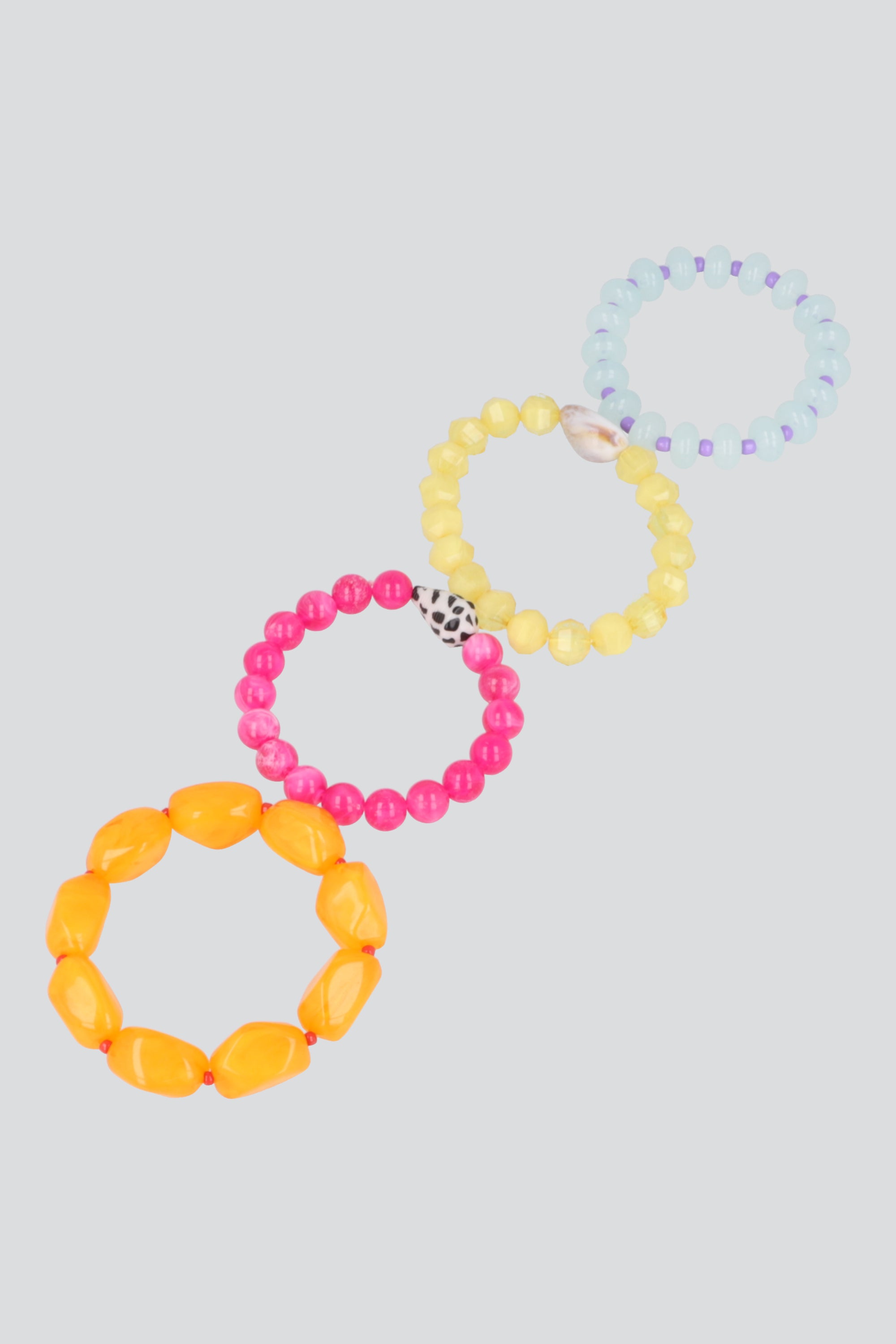 4 p pulseras beads conchas