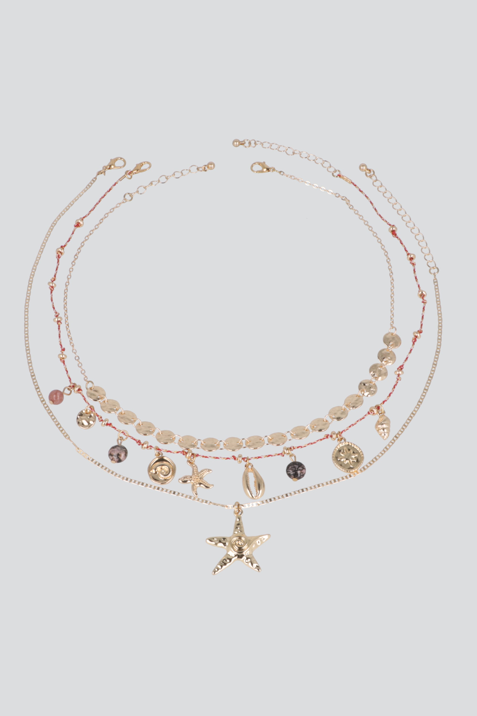 3 C COLLARES CHARMS MARINOS ORO