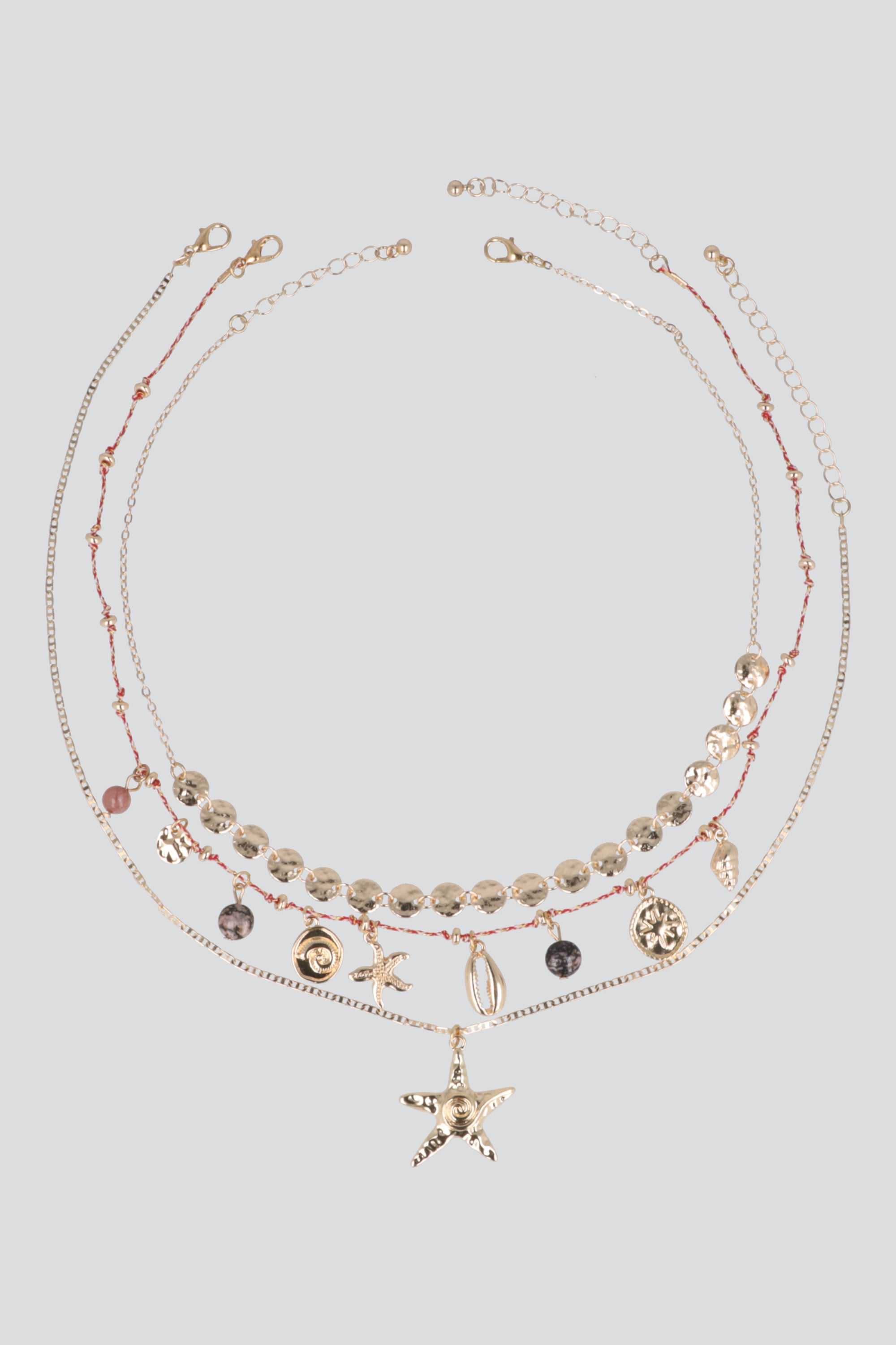 3 C COLLARES CHARMS MARINOS ORO