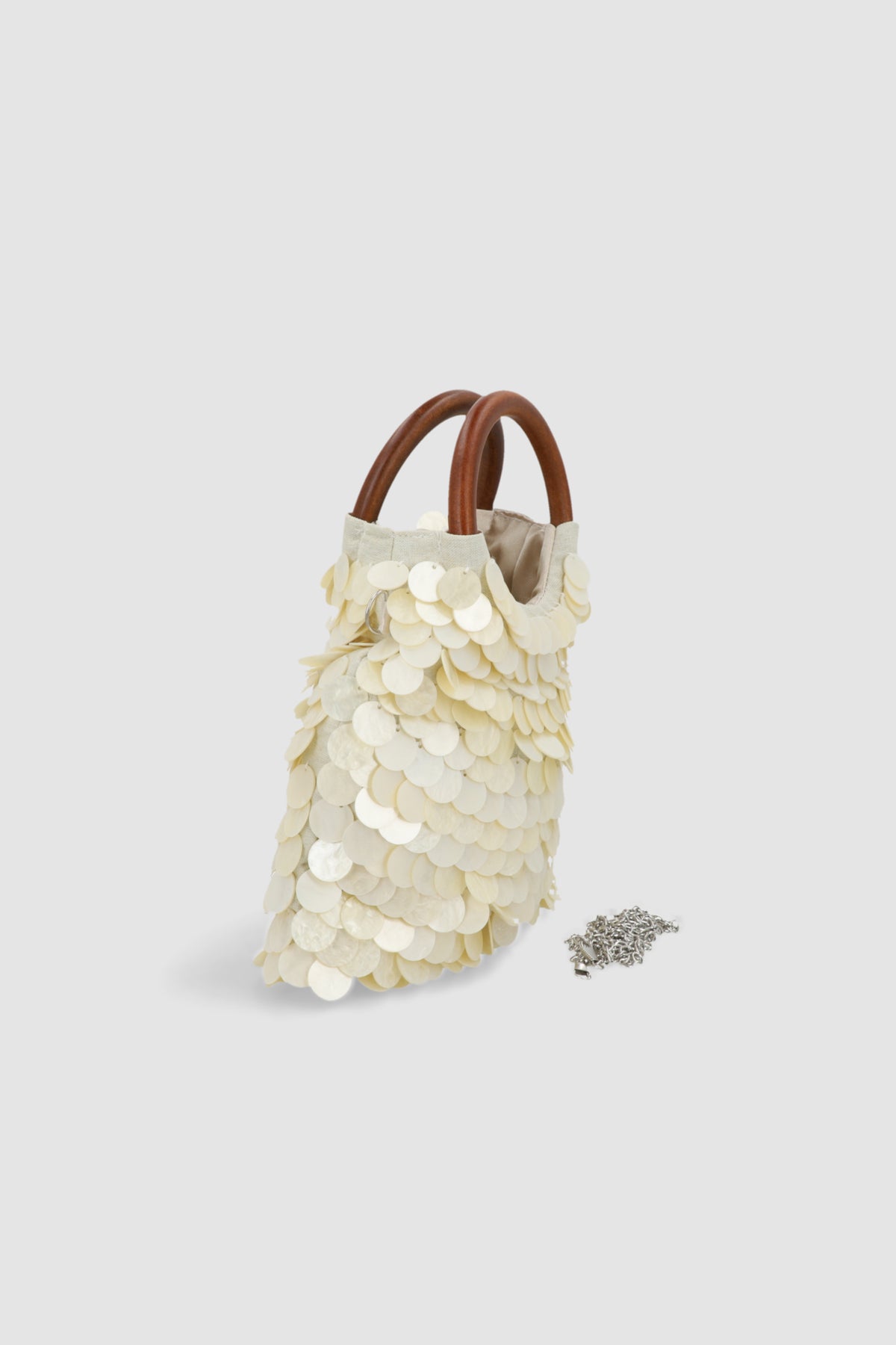 BOLSA FULL CONCHAS ASAS CIRCULARES BEIGE