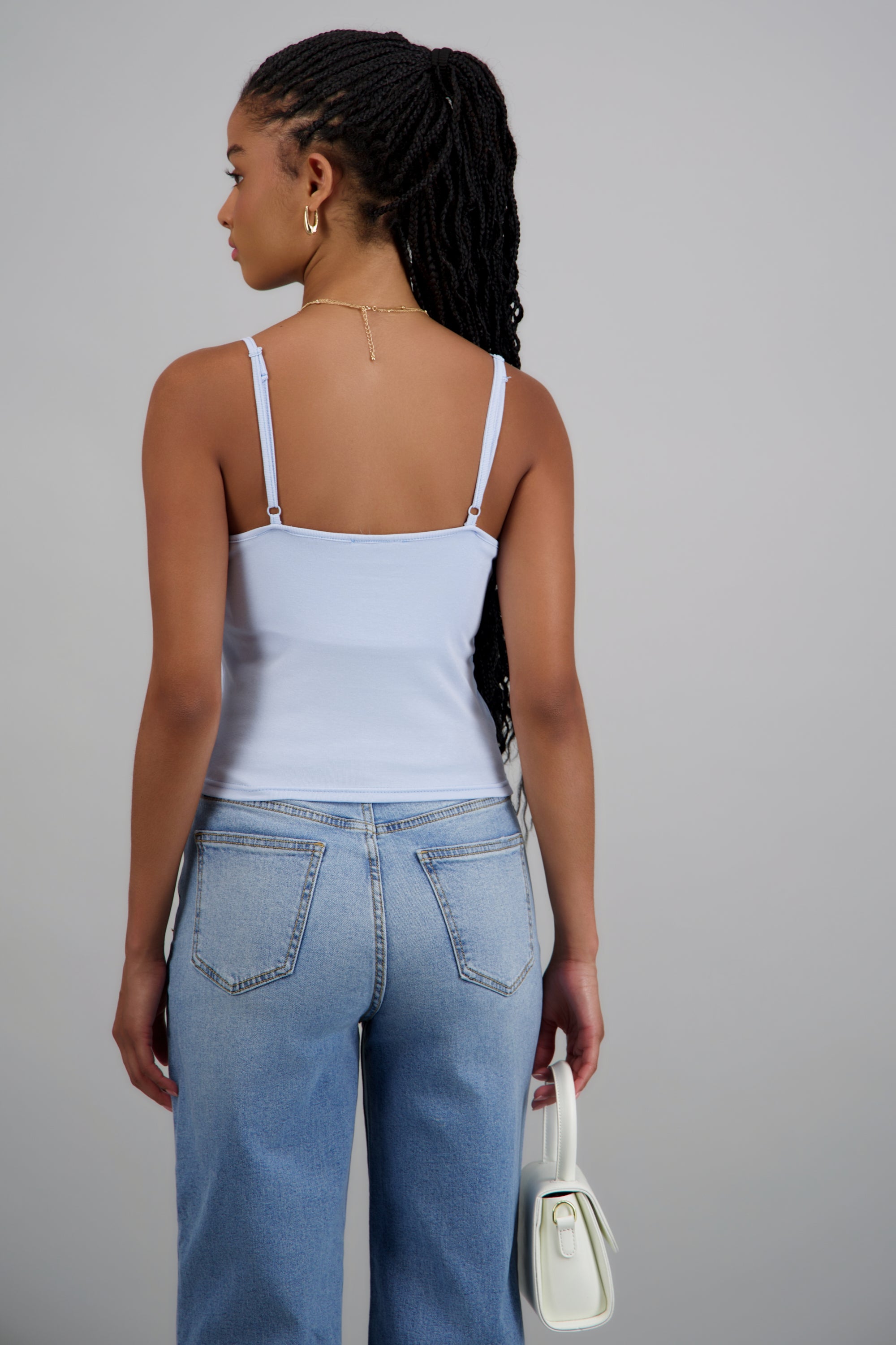 Top tirantes con copas AZUL CIELO