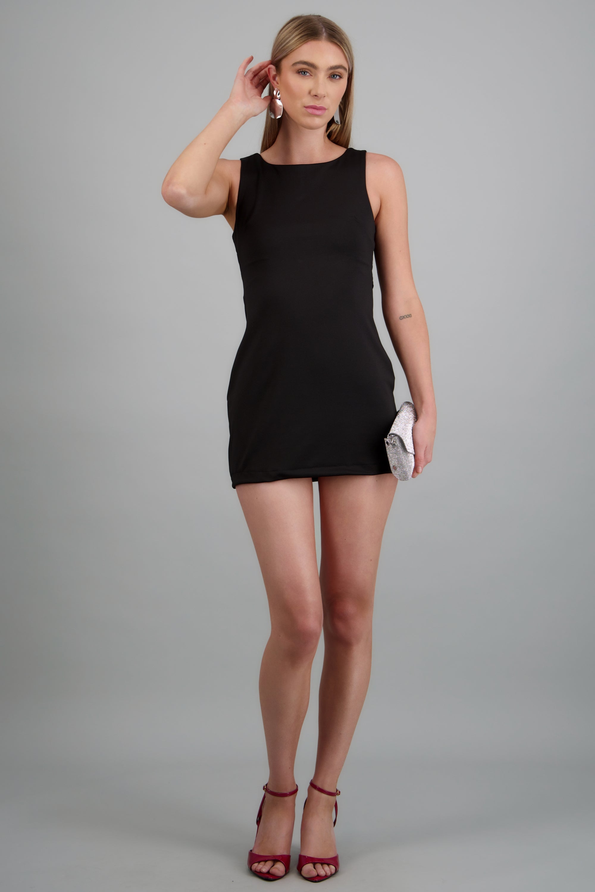 Vestido mini tira espalda NEGRO