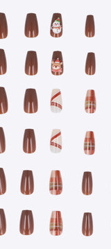 Set 30 uñas navidad osito