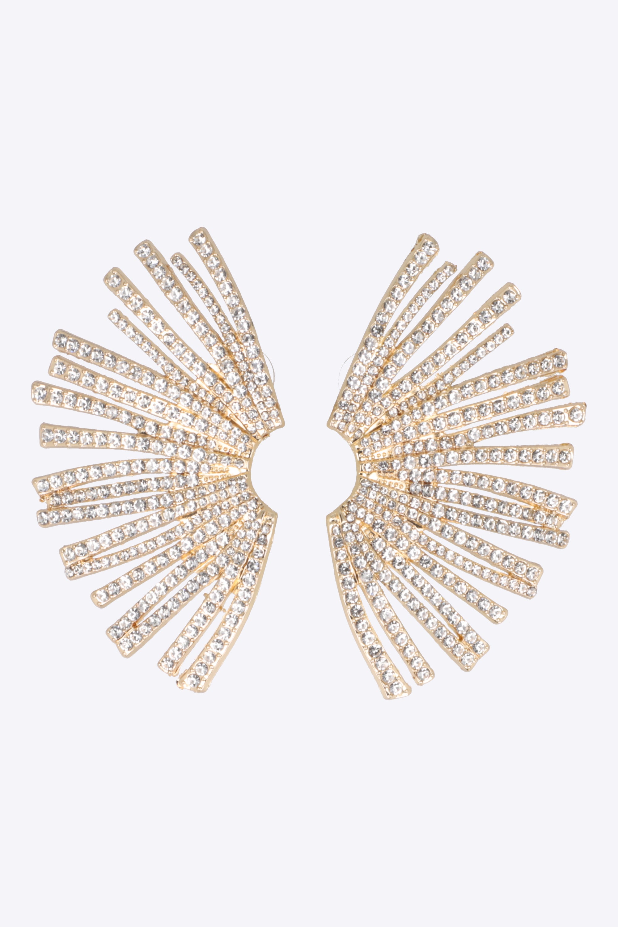 Aretes abanico full brillos