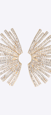 Aretes abanico full brillos