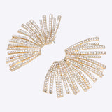Aretes abanico full brillos