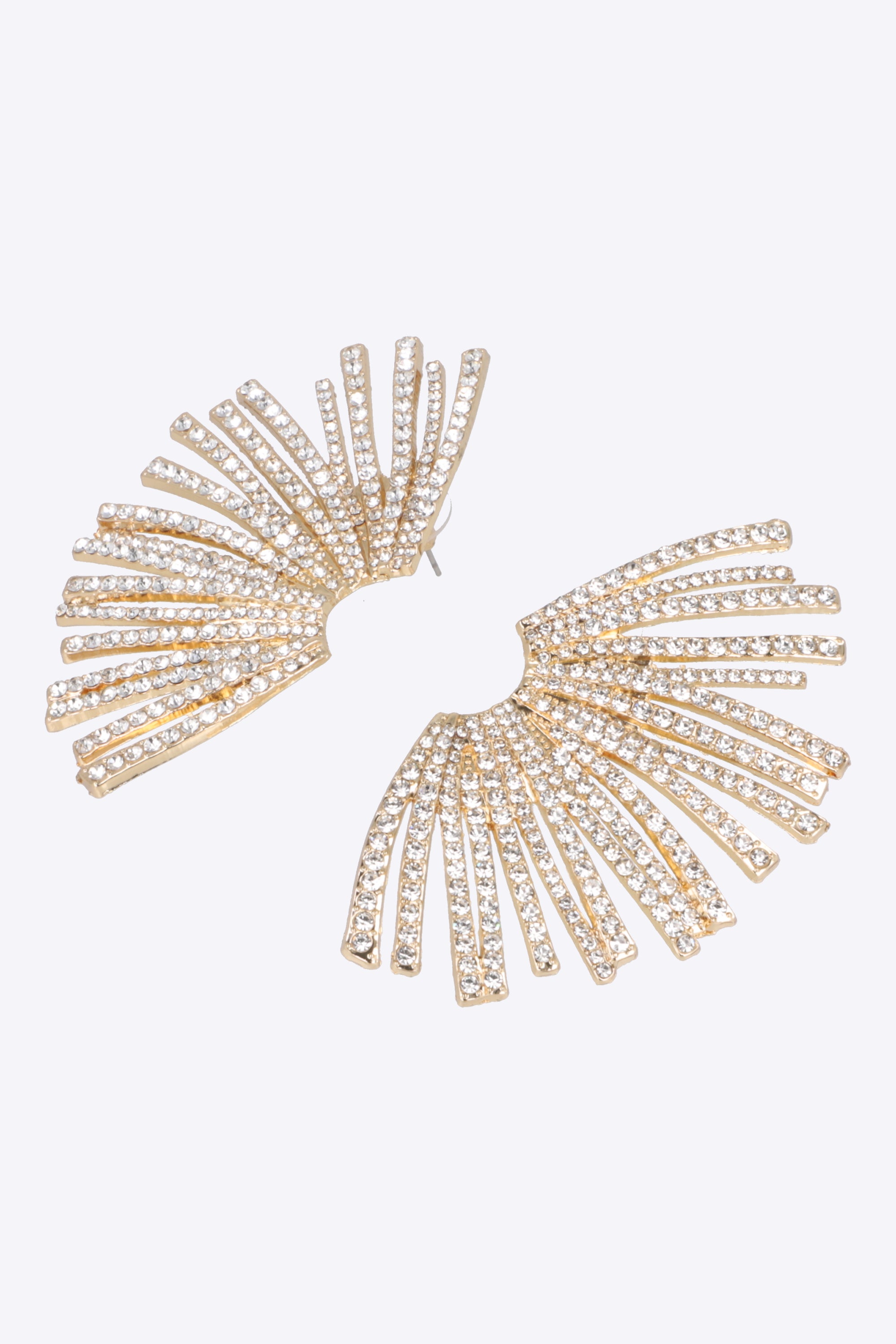Aretes abanico full brillos