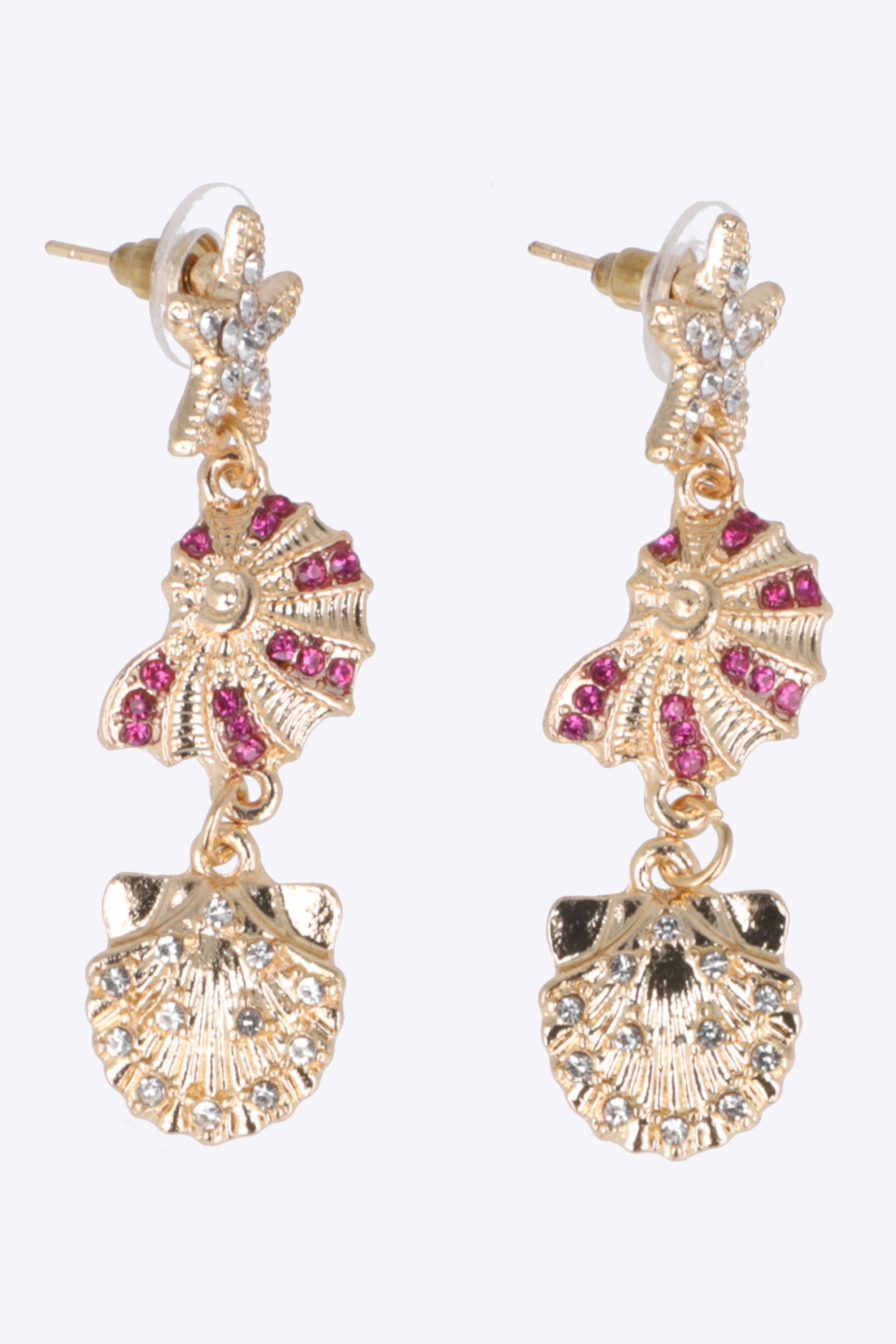 Aretes triple conchas mix