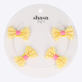 Set 4 moños para mascota broche