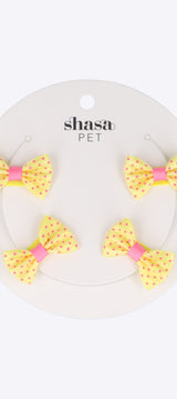 Set 4 moños para mascota broche