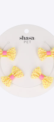 Set 4 moños para mascota broche