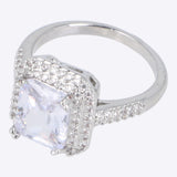 Anillo cuadro cristal brillos pq